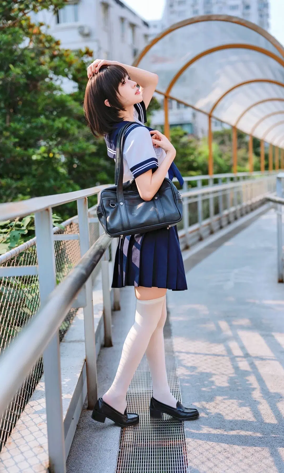 天橋上的JK制服與大風車，日系二次元感拉滿 - 北原 - 第6張