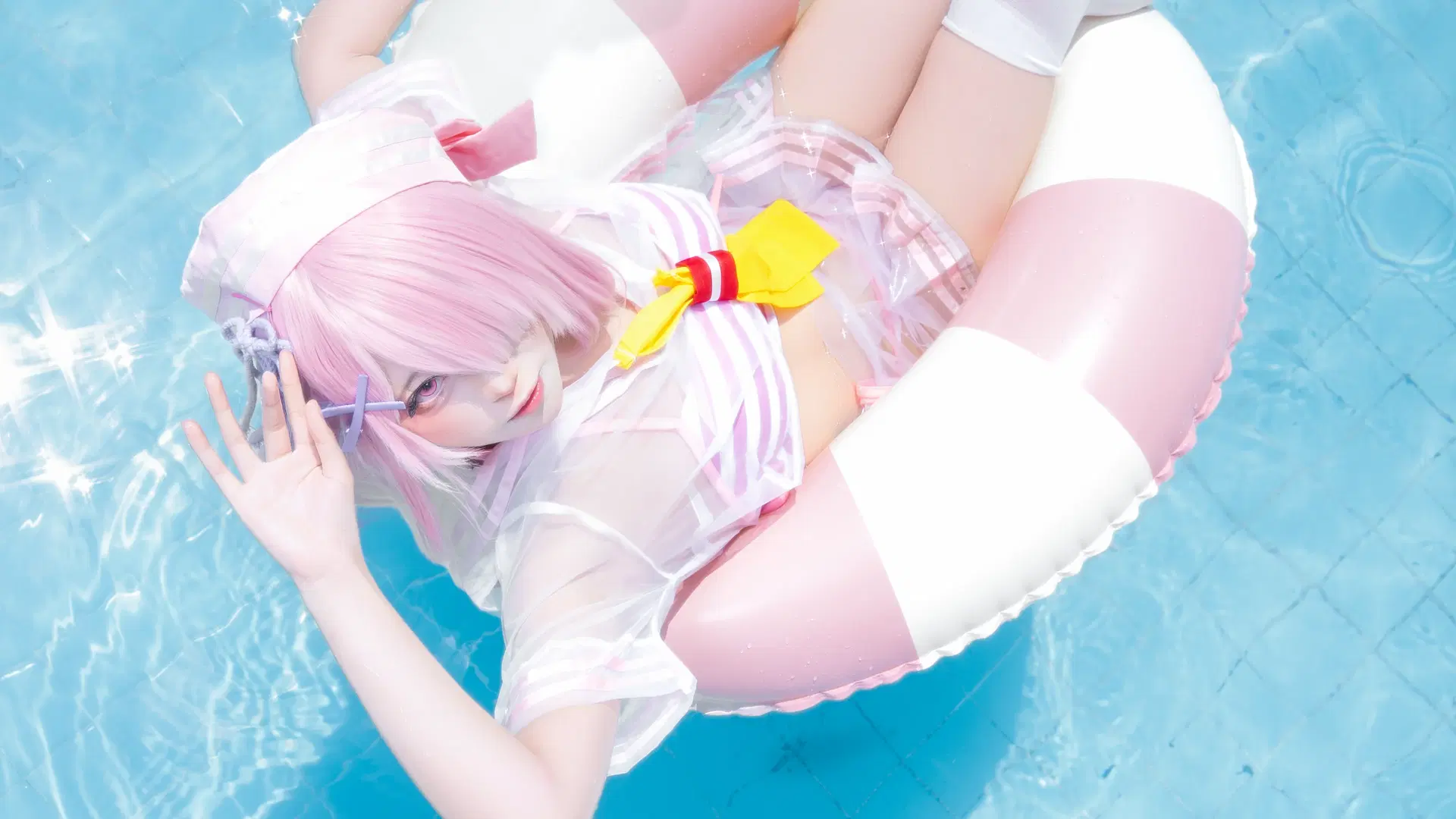 [Ram cosplay] Re:ZERO -Starting Life in Another World-: Pink Party at the Summer Pool by 八角 - Image 2