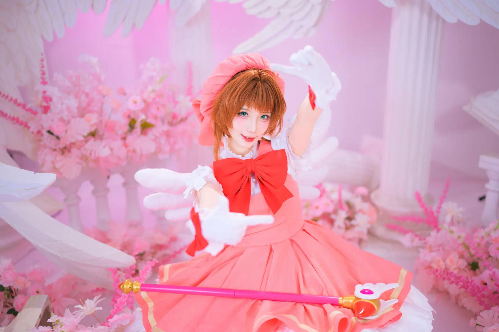 【Sakura cosplay】Cardcaptor Sakura Pink Magical Girl Photoshoot Log: White stockings & Cosplay Aesthetics by 银河天路 - Image 10