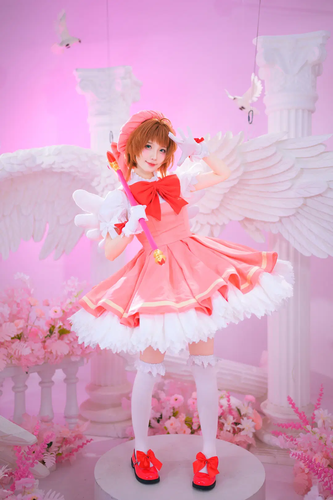 【Sakura cosplay】Cardcaptor Sakura Pink Magical Girl Photoshoot Log: White stockings & Cosplay Aesthetics by 银河天路 - Image 16
