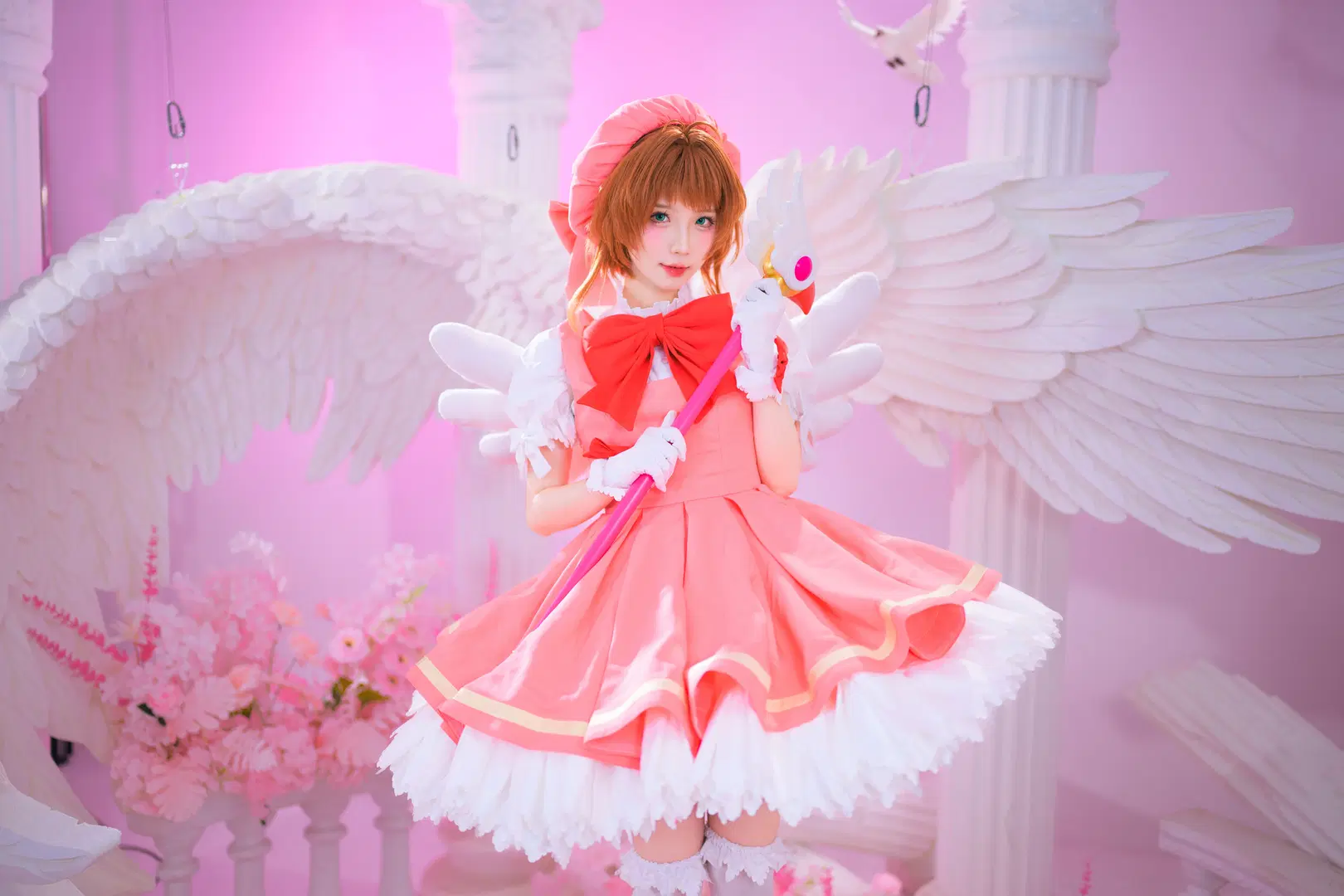 【Sakura cosplay】Cardcaptor Sakura Pink Magical Girl Photoshoot Log: White stockings & Cosplay Aesthetics by 银河天路 - Image 2
