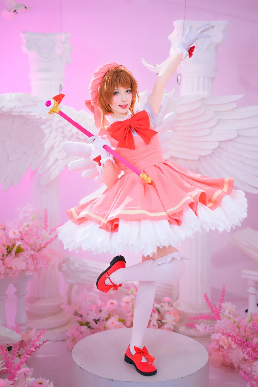 【Sakura cosplay】Cardcaptor Sakura Pink Magical Girl Photoshoot Log: White stockings & Cosplay Aesthetics by 银河天路 - Image 3
