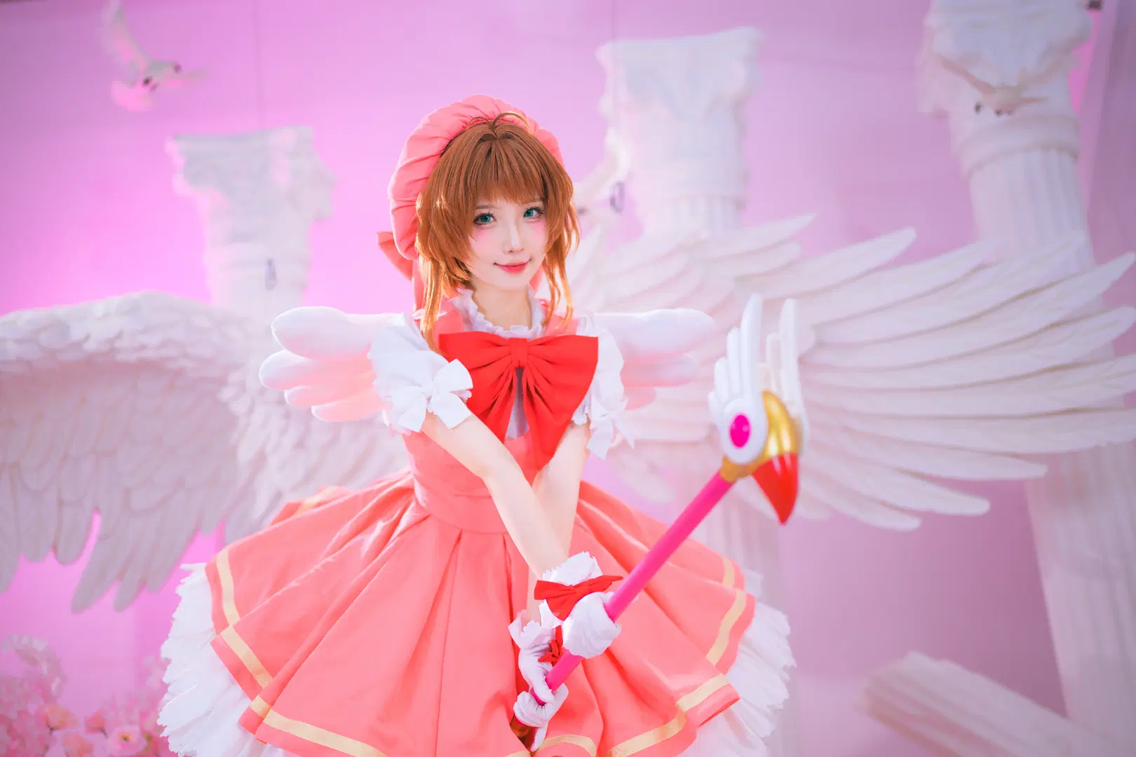 【Sakura cosplay】Cardcaptor Sakura Pink Magical Girl Photoshoot Log: White stockings & Cosplay Aesthetics by 银河天路 - Image 4