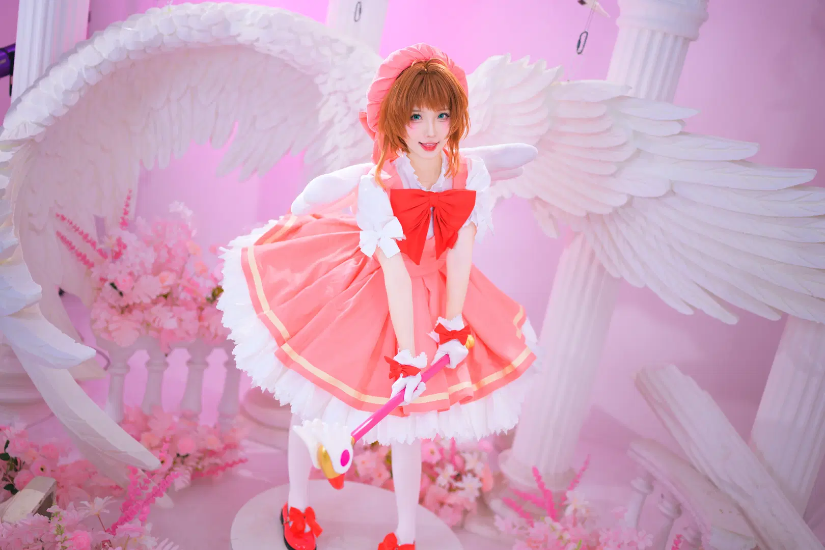 【Sakura cosplay】Cardcaptor Sakura Pink Magical Girl Photoshoot Log: White stockings & Cosplay Aesthetics by 银河天路 - Image 5