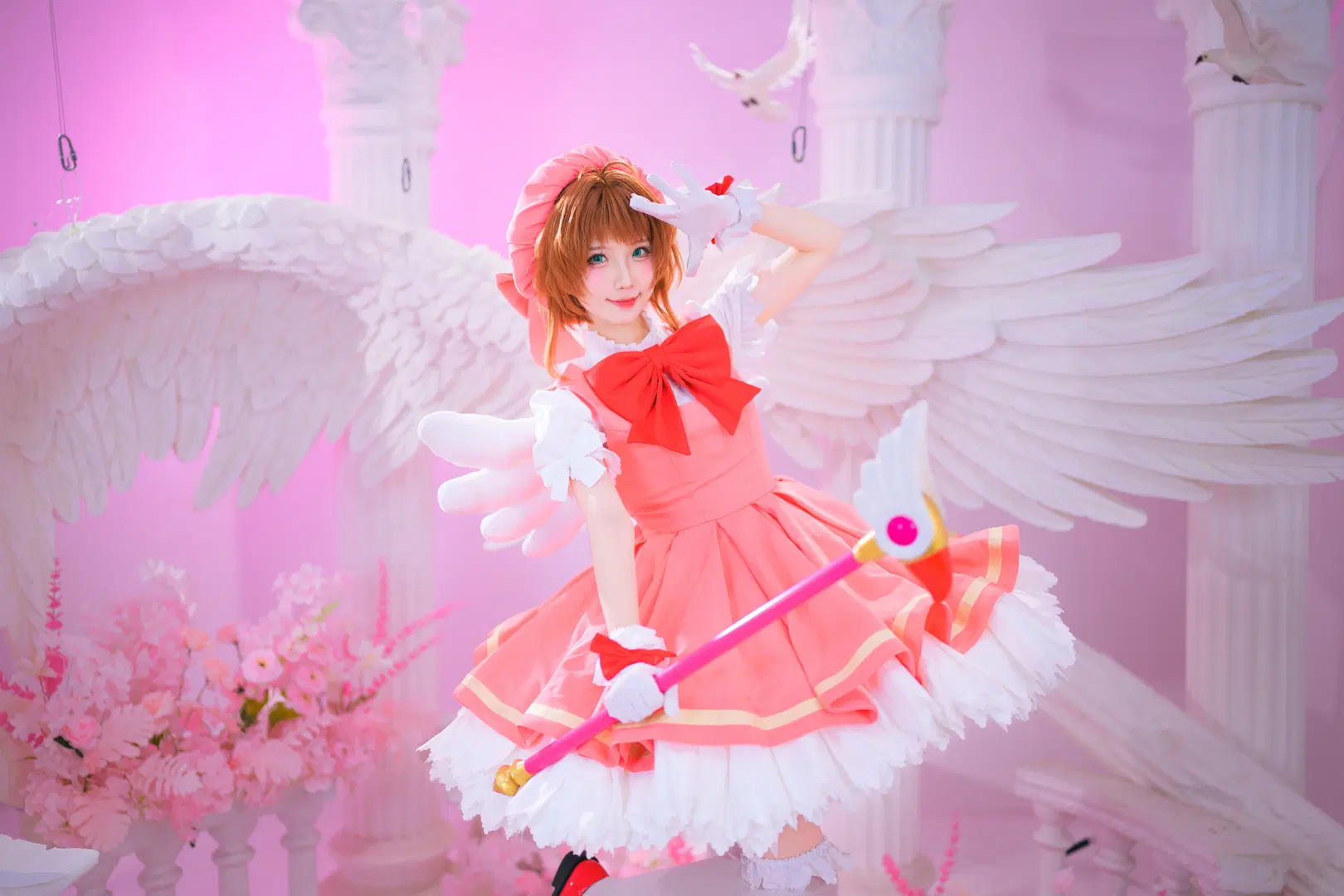 【Sakura cosplay】Cardcaptor Sakura Pink Magical Girl Photoshoot Log: White stockings & Cosplay Aesthetics by 银河天路 - Image 6