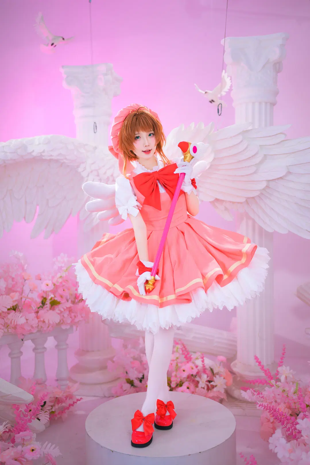 【Sakura cosplay】Cardcaptor Sakura Pink Magical Girl Photoshoot Log: White stockings & Cosplay Aesthetics by 银河天路 - Image 7