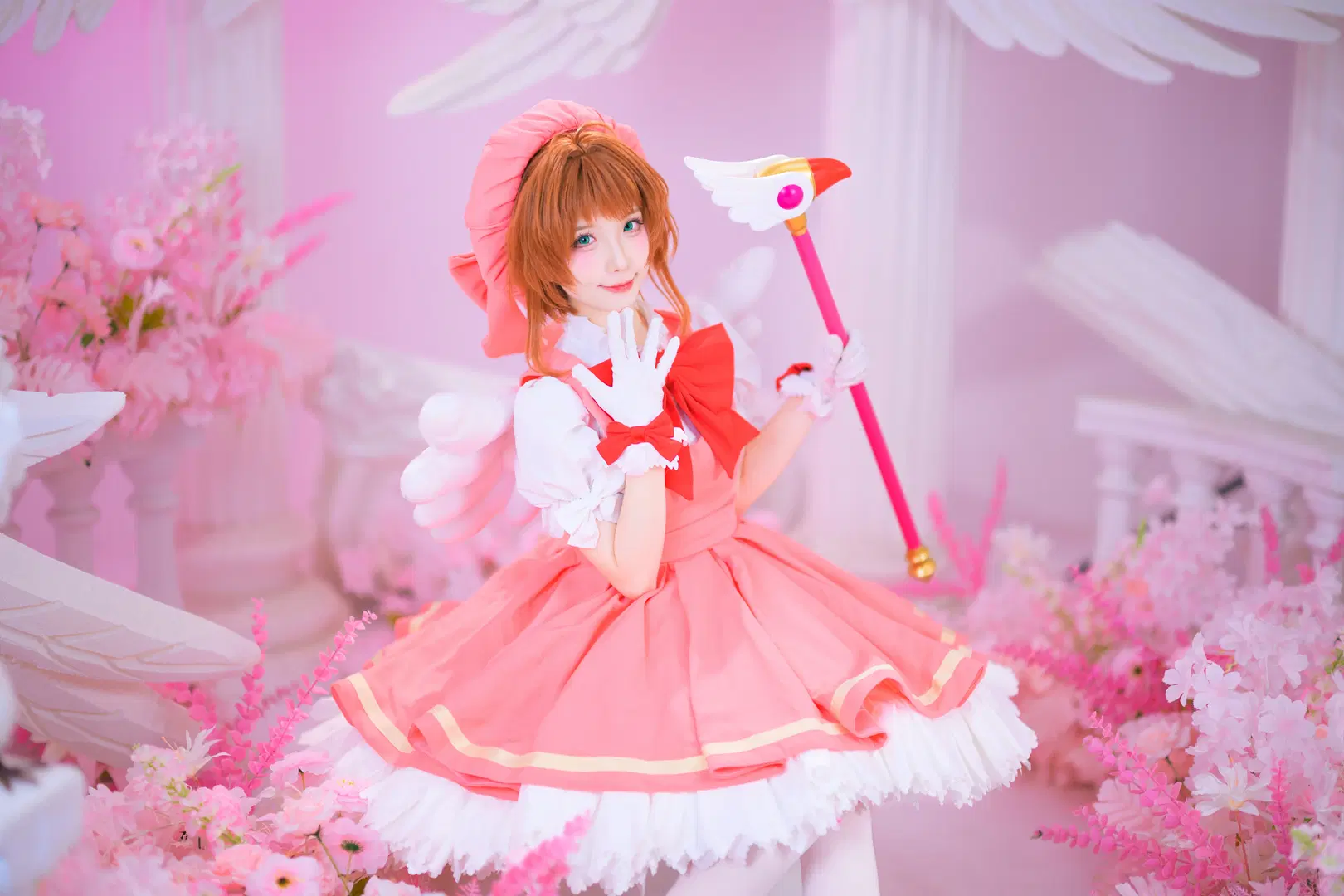 【Sakura cosplay】Cardcaptor Sakura Pink Magical Girl Photoshoot Log: White stockings & Cosplay Aesthetics by 银河天路 - Image 8