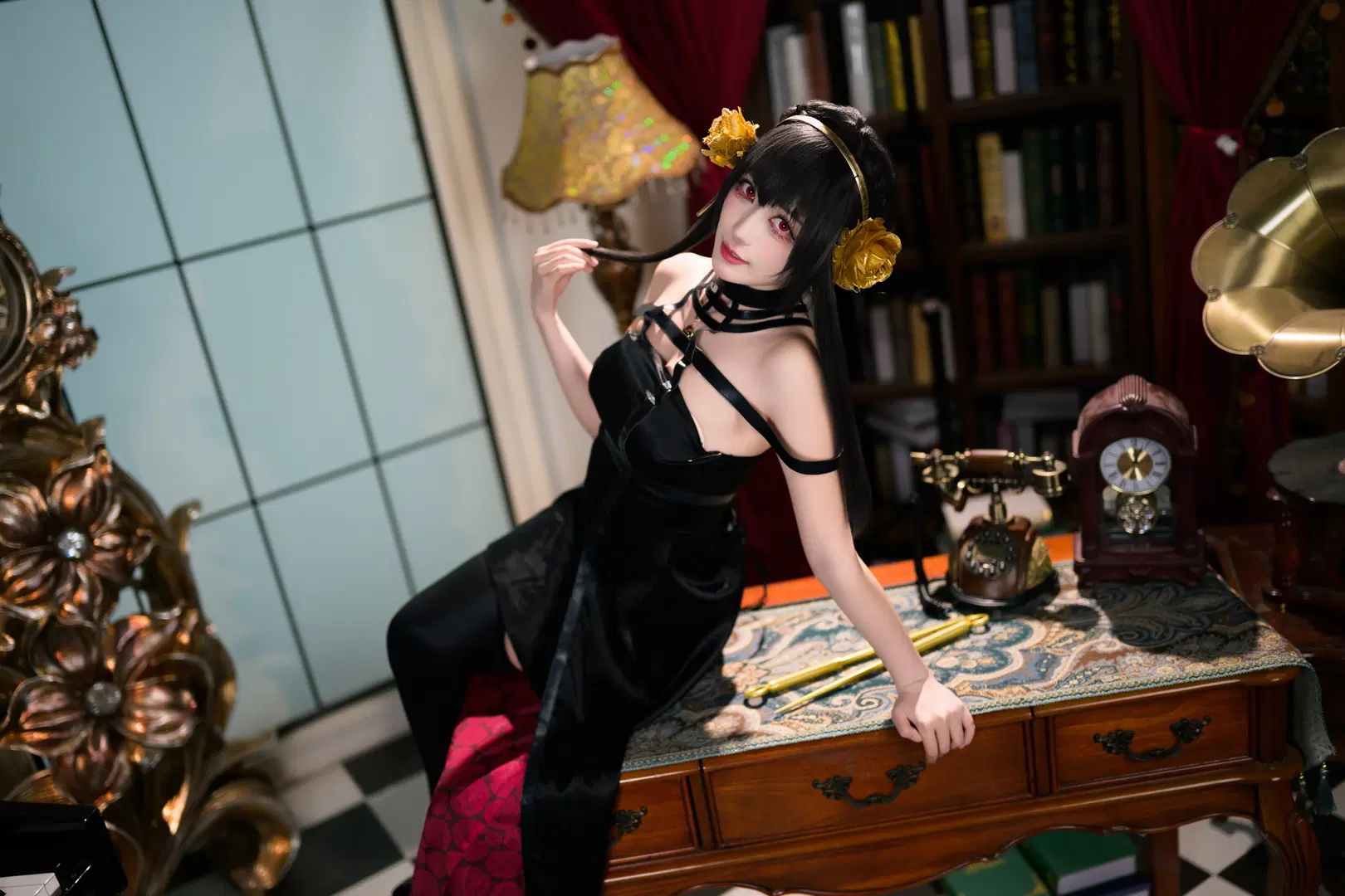 【ヨルコスプレ】『SPY×FAMILY』レトロゴシックの闇に佇む優雅な暗殺者（黒ストッキング・二刀流） - 银河天路 - 7枚目