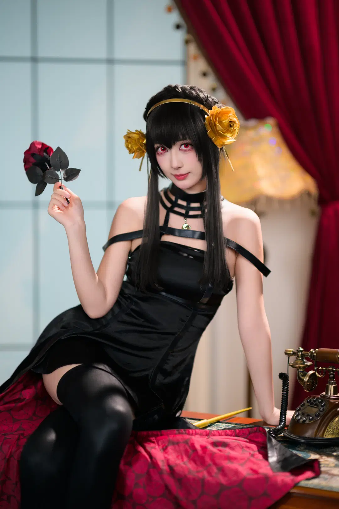 【ヨルコスプレ】『SPY×FAMILY』レトロゴシックの闇に佇む優雅な暗殺者（黒ストッキング・二刀流） - 银河天路 - 8枚目