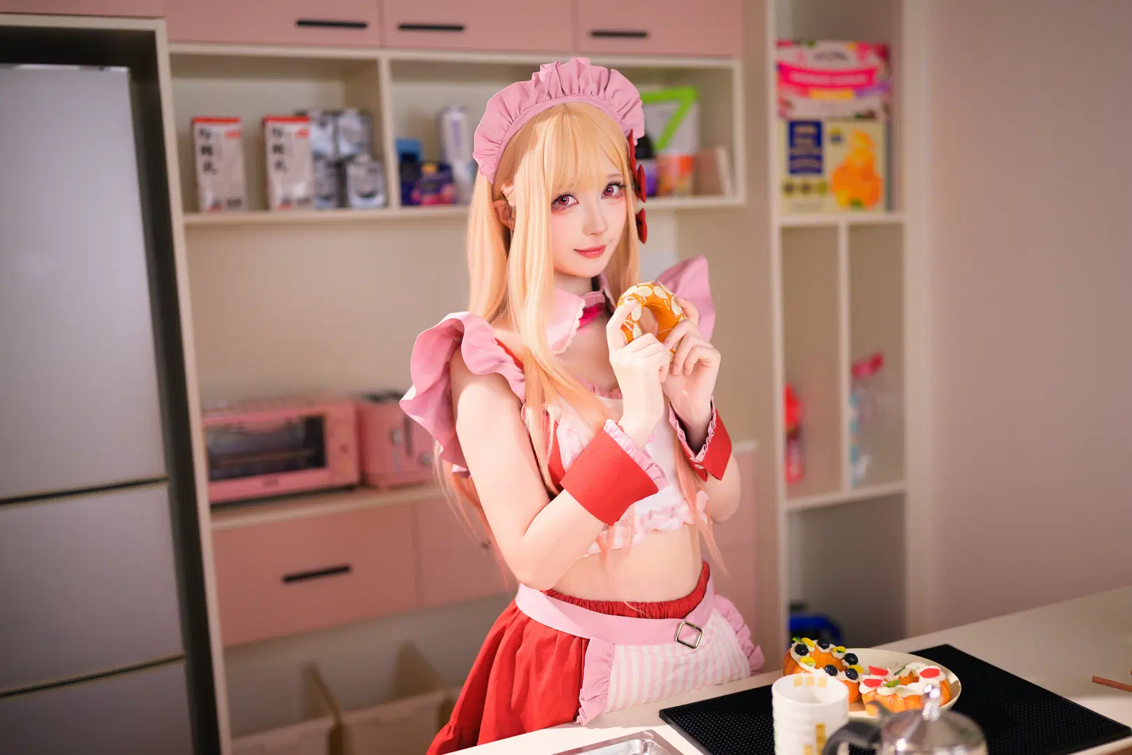 【喜多川海夢cos】粉色系女僕裝，甜蜜爆表的一天 - 银河天路 - 第10張