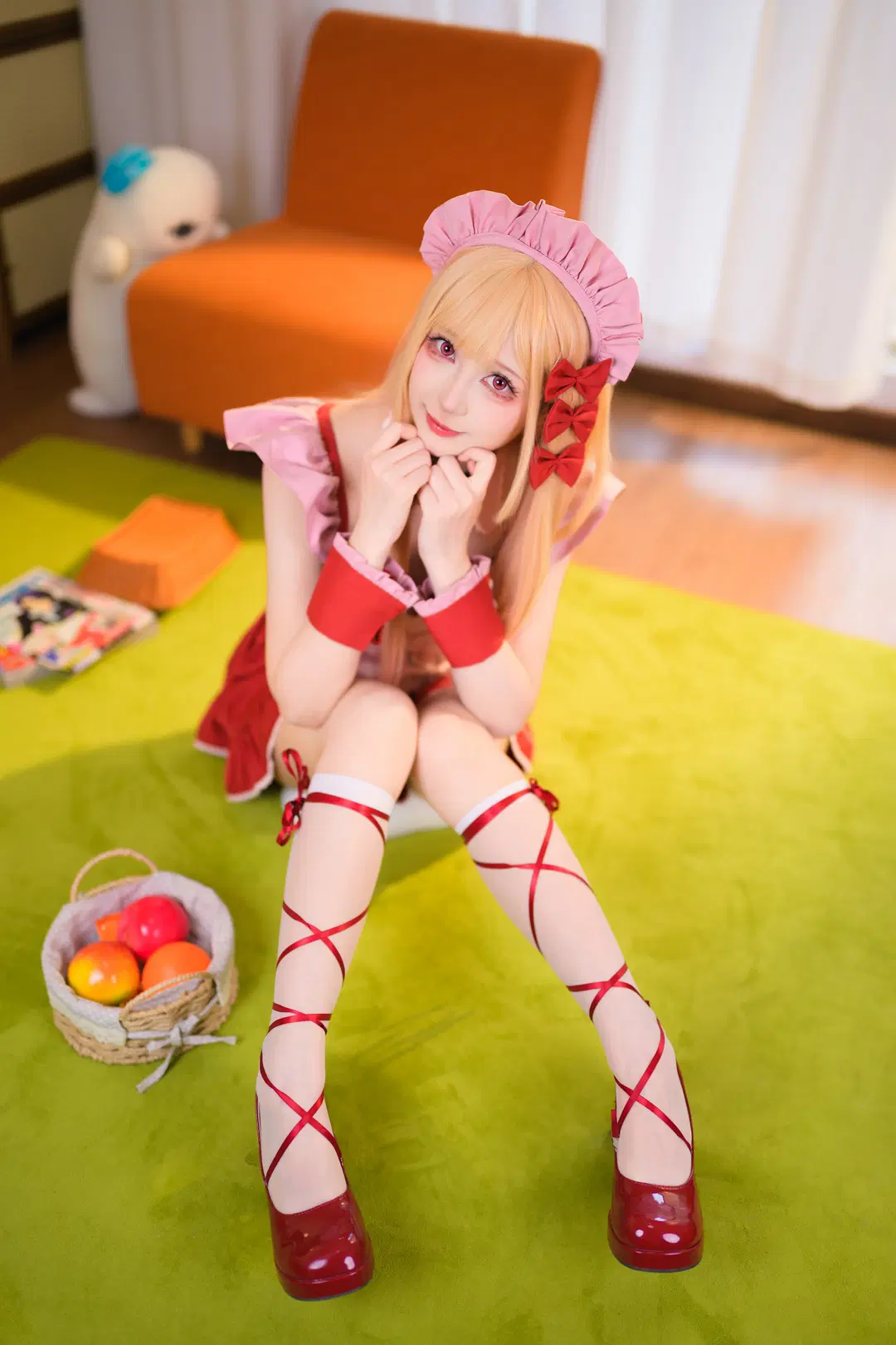 メイド服, 二次元コスプレ, 喜多川海夢コスプレ, ストッキング, クロスストラップソックス