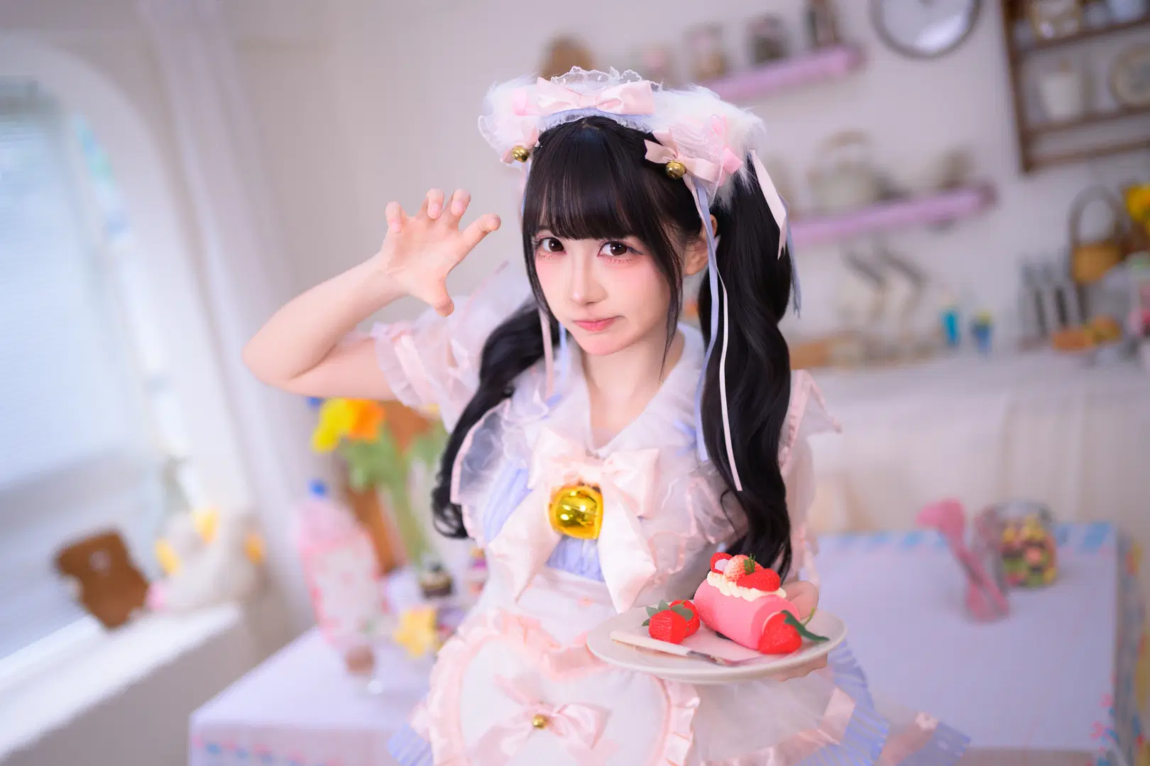 Cat Maid Lolita Styling Resembling a Pink Cupcake by 银河天路 - Image 11