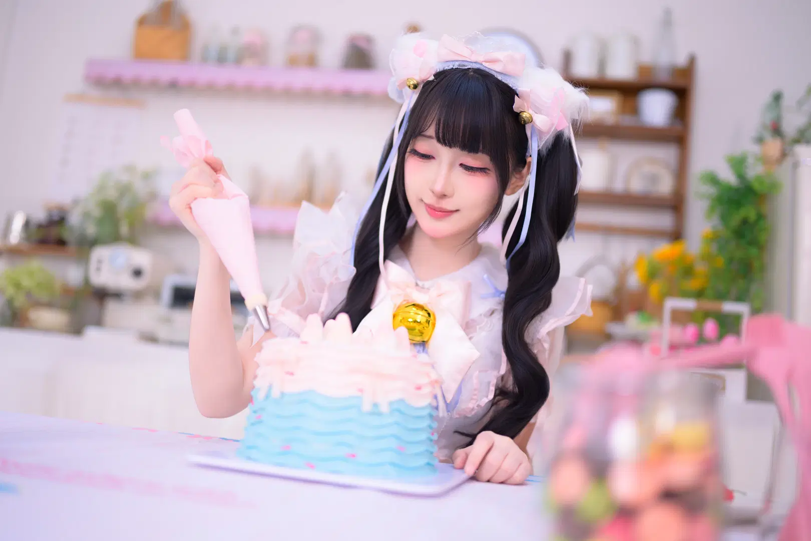 Cat Maid Lolita Styling Resembling a Pink Cupcake by 银河天路 - Image 5