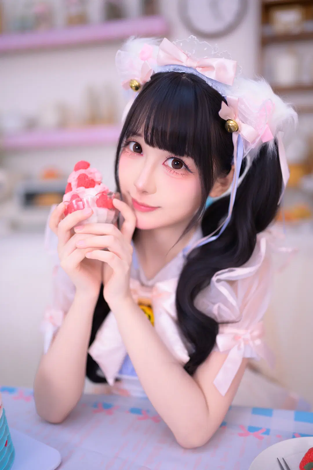 Cat Maid Lolita Styling Resembling a Pink Cupcake by 银河天路 - Image 6