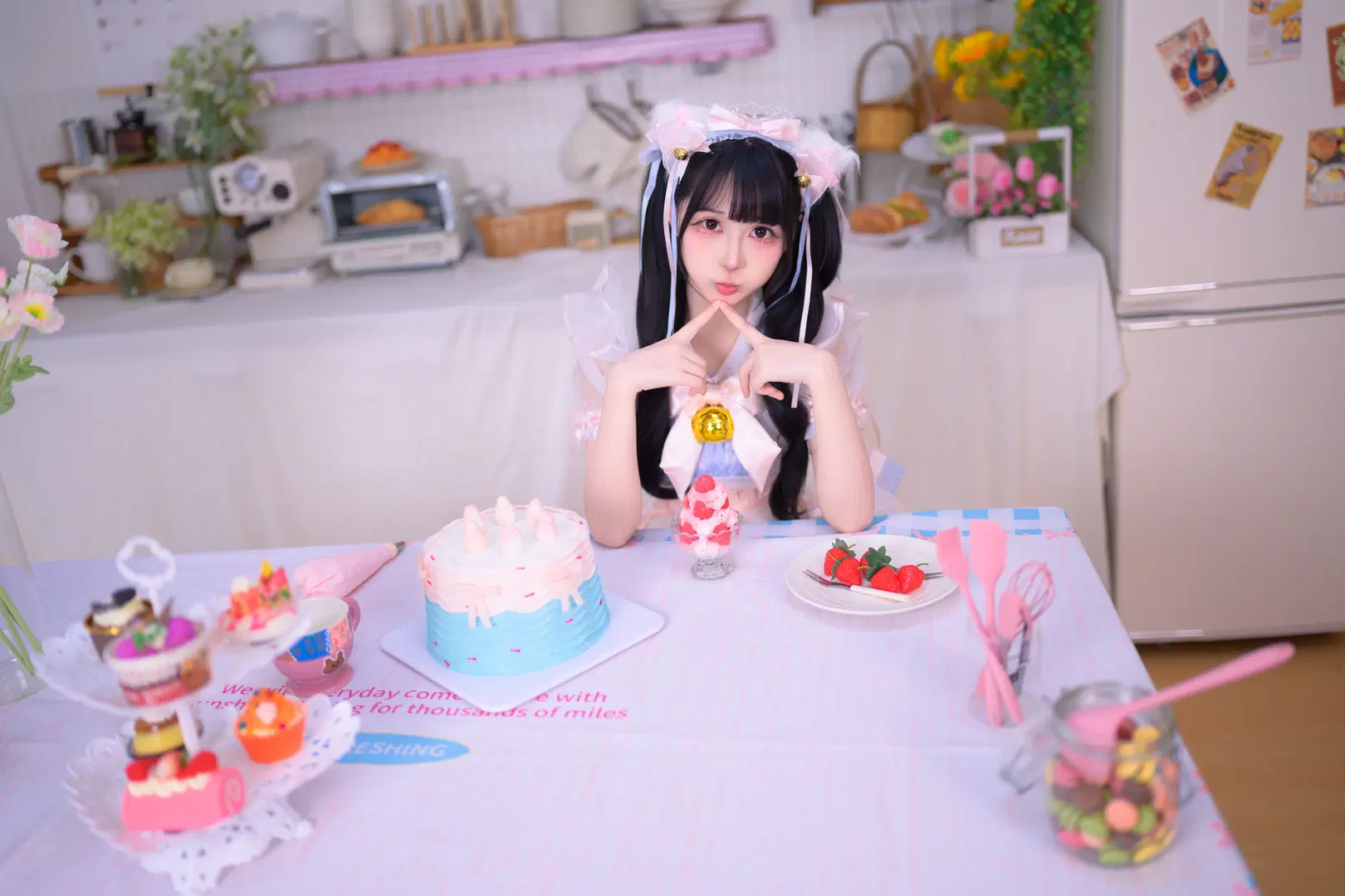 Cat Maid Lolita Styling Resembling a Pink Cupcake by 银河天路 - Image 7