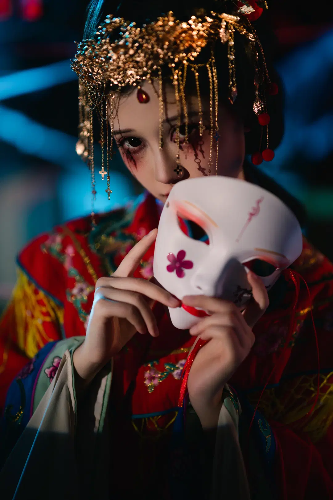 氛围感摄影, 原创cosplay, 中式恐怖, 鬼新娘cos, 暗黑妆容