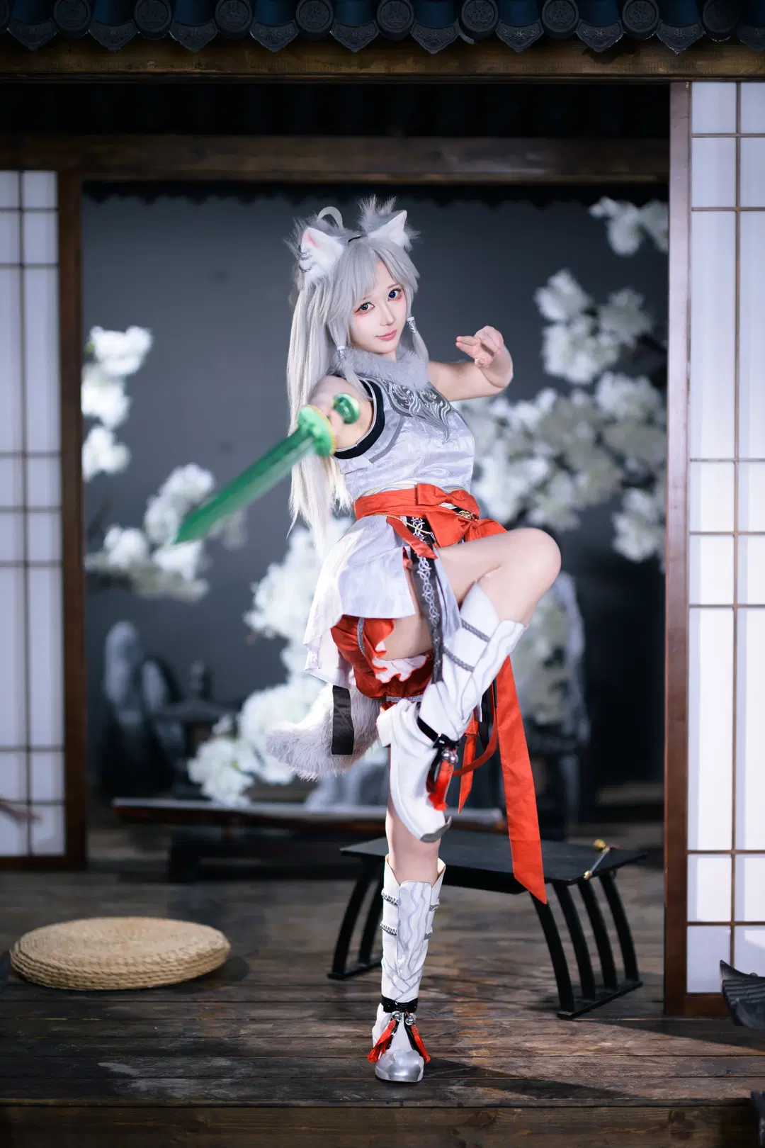 二次元, 古風, 獣耳, 銀髪, 銀月のコスプレ