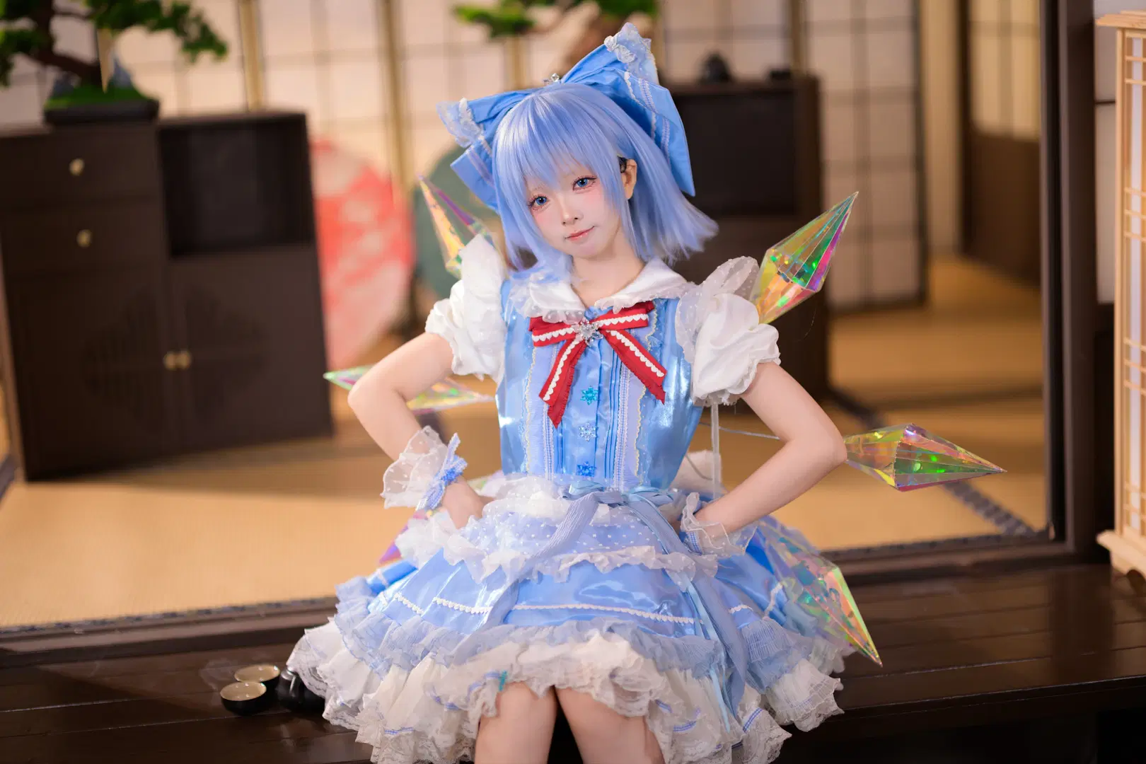 【チルノコスプレ】『東方Project』和風の桜の下に舞う氷青の妖精 - 银河天路 - 6枚目