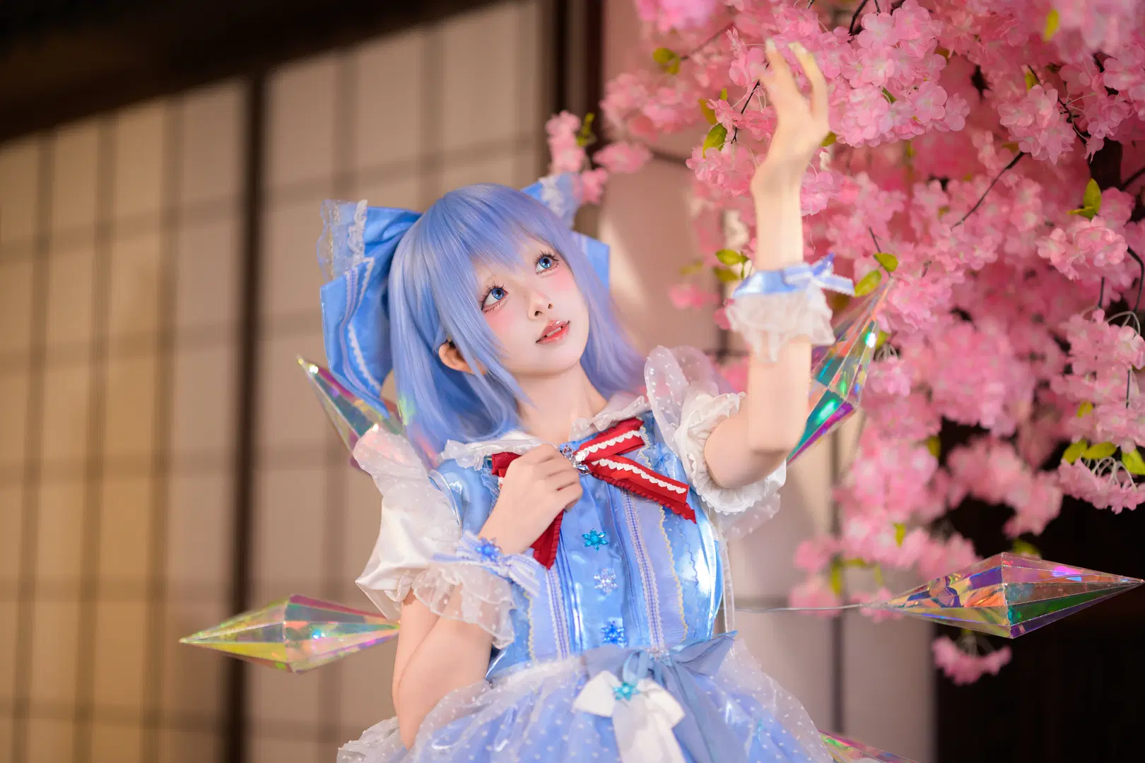 【チルノコスプレ】『東方Project』和風の桜の下に舞う氷青の妖精 - 银河天路 - 7枚目