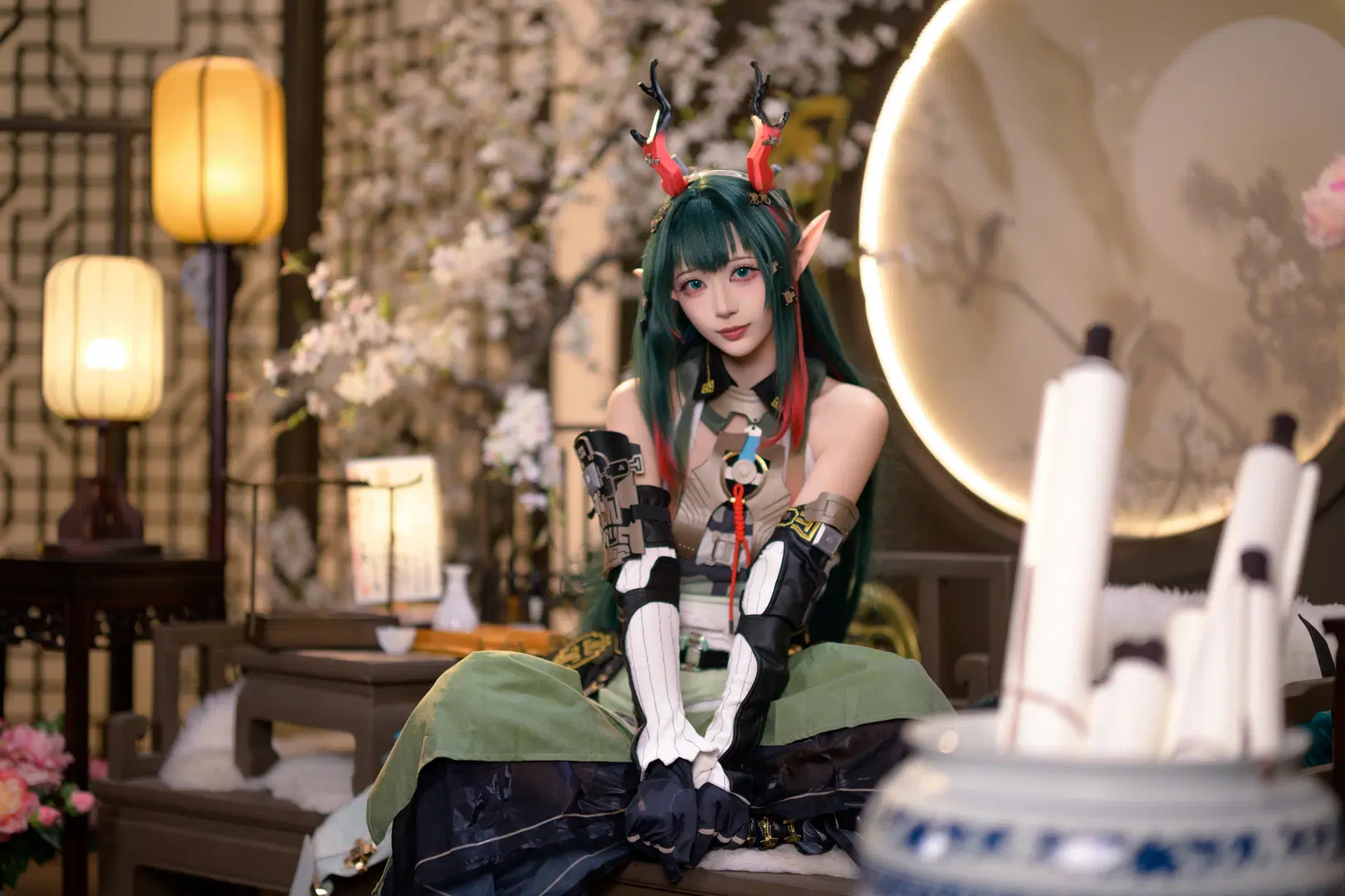 【ゾアン・ファンイ コスプレ】『アークナイツ：エンドフィールド』緑髪のエルフと大剣 - 银河天路 - 2枚目