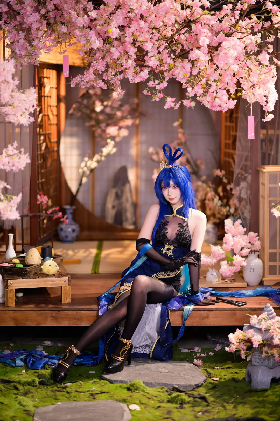 Azur Lane, Studio shoot, Qipao, New Jersey cosplay, Stockings