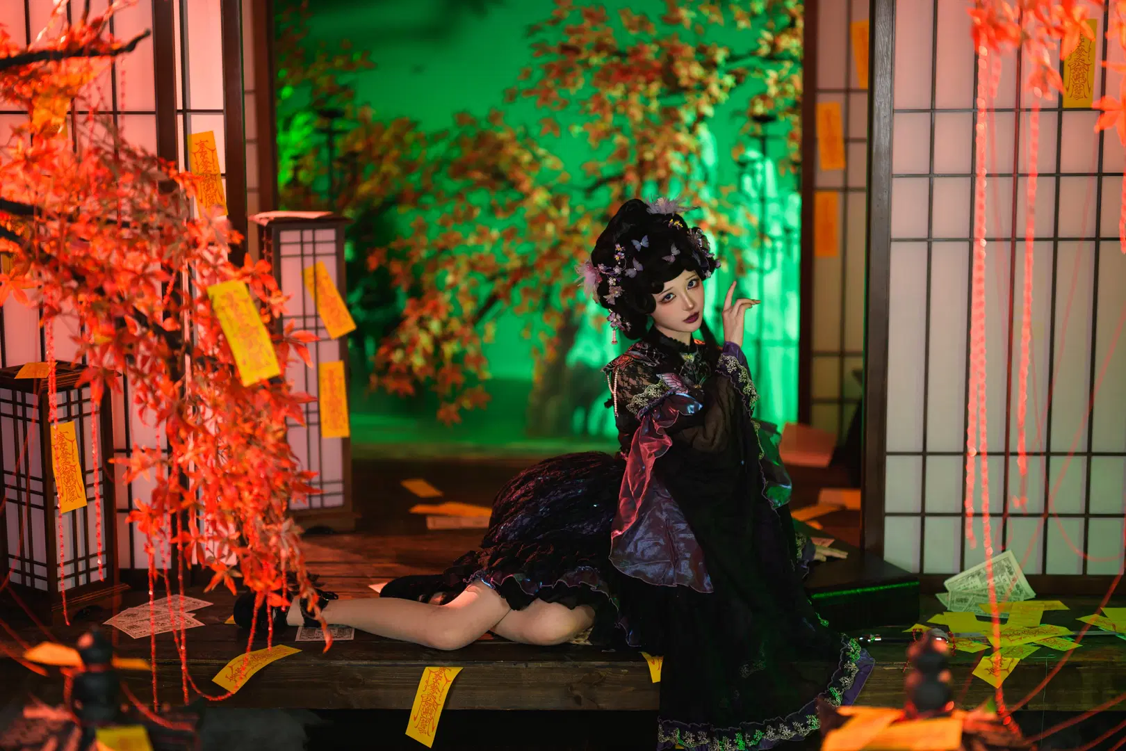 [Doll Lolita] Dark Gothic style Doll Twins: A Gothic Atmosphere in Red-and-Green Contrast by 银河天路 - Image 12