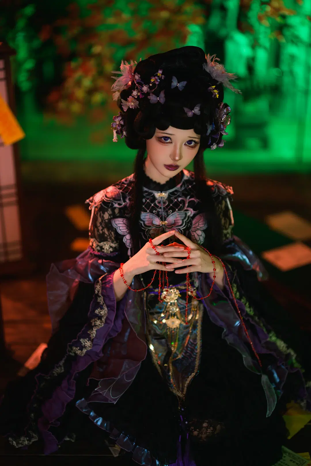 [Doll Lolita] Dark Gothic style Doll Twins: A Gothic Atmosphere in Red-and-Green Contrast by 银河天路 - Image 13