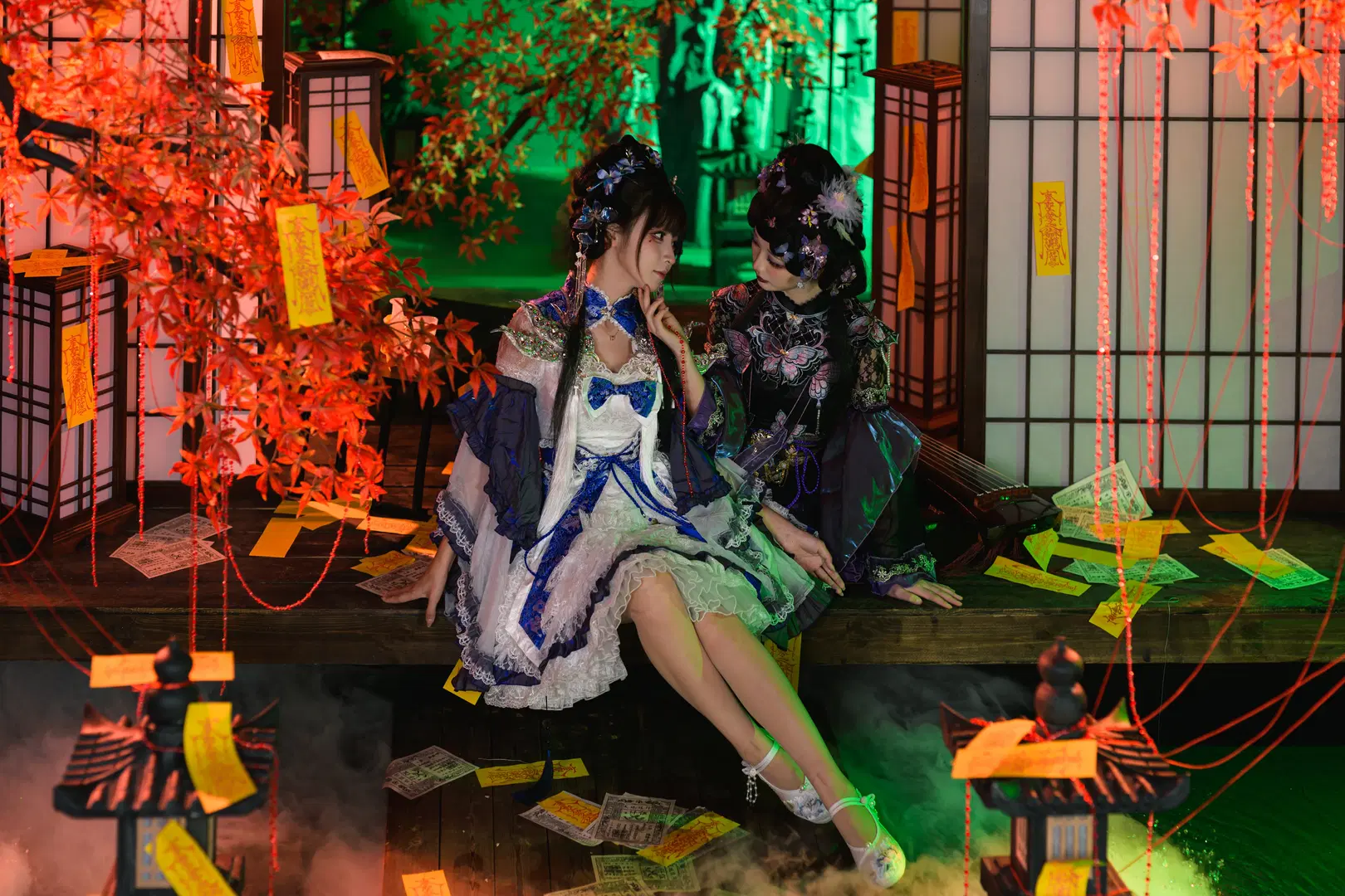 [Doll Lolita] Dark Gothic style Doll Twins: A Gothic Atmosphere in Red-and-Green Contrast by 银河天路 - Image 5