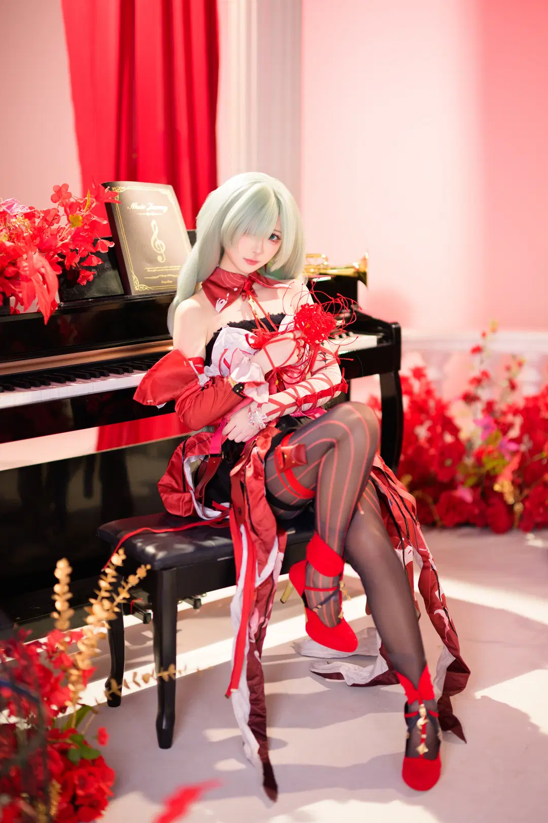 鸣潮, cosplay, 弗洛洛cos, 黑丝, 丝袜