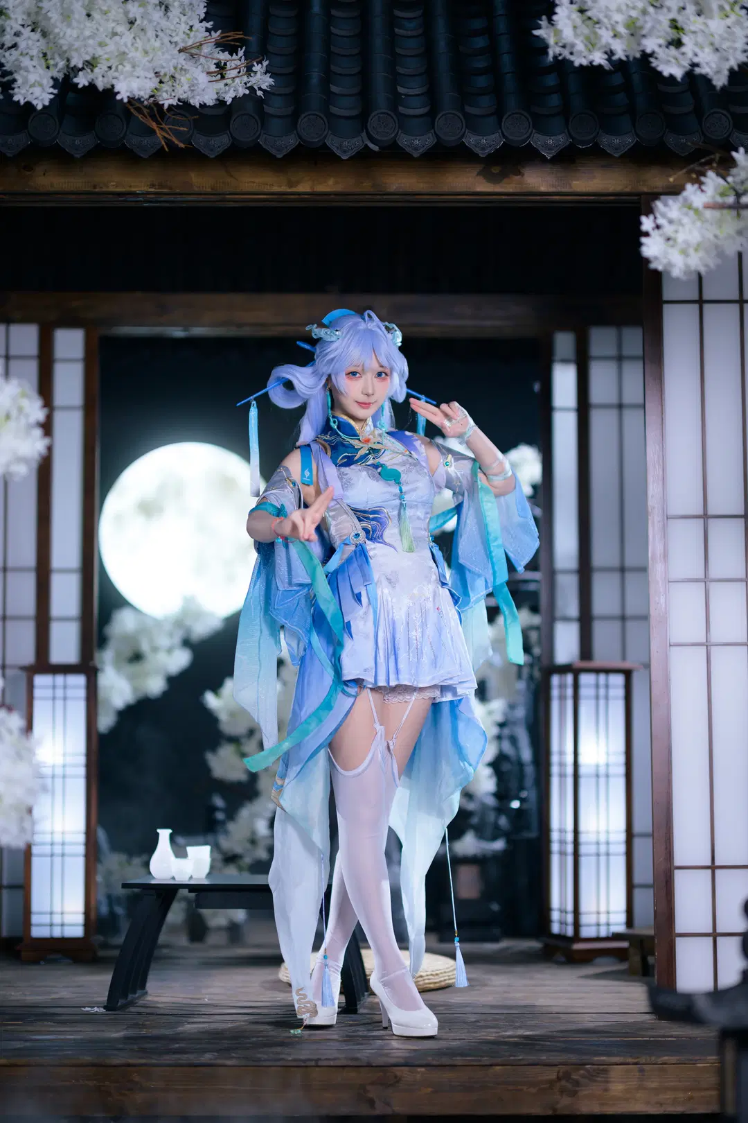 Wuthering Waves, 2D, Japanese style, White stockings, Qingxiao cosplay