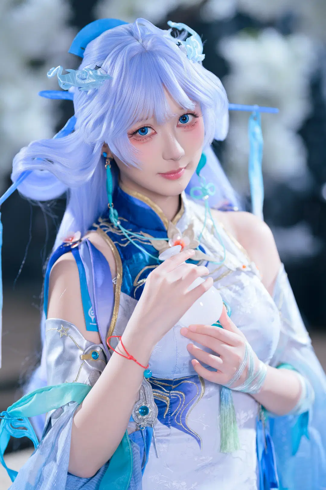 [Qingxiao cosplay] Wuthering Waves Qingxiao: A Blue and White Dream Under the Moonlight by 银河天路 - Image 4