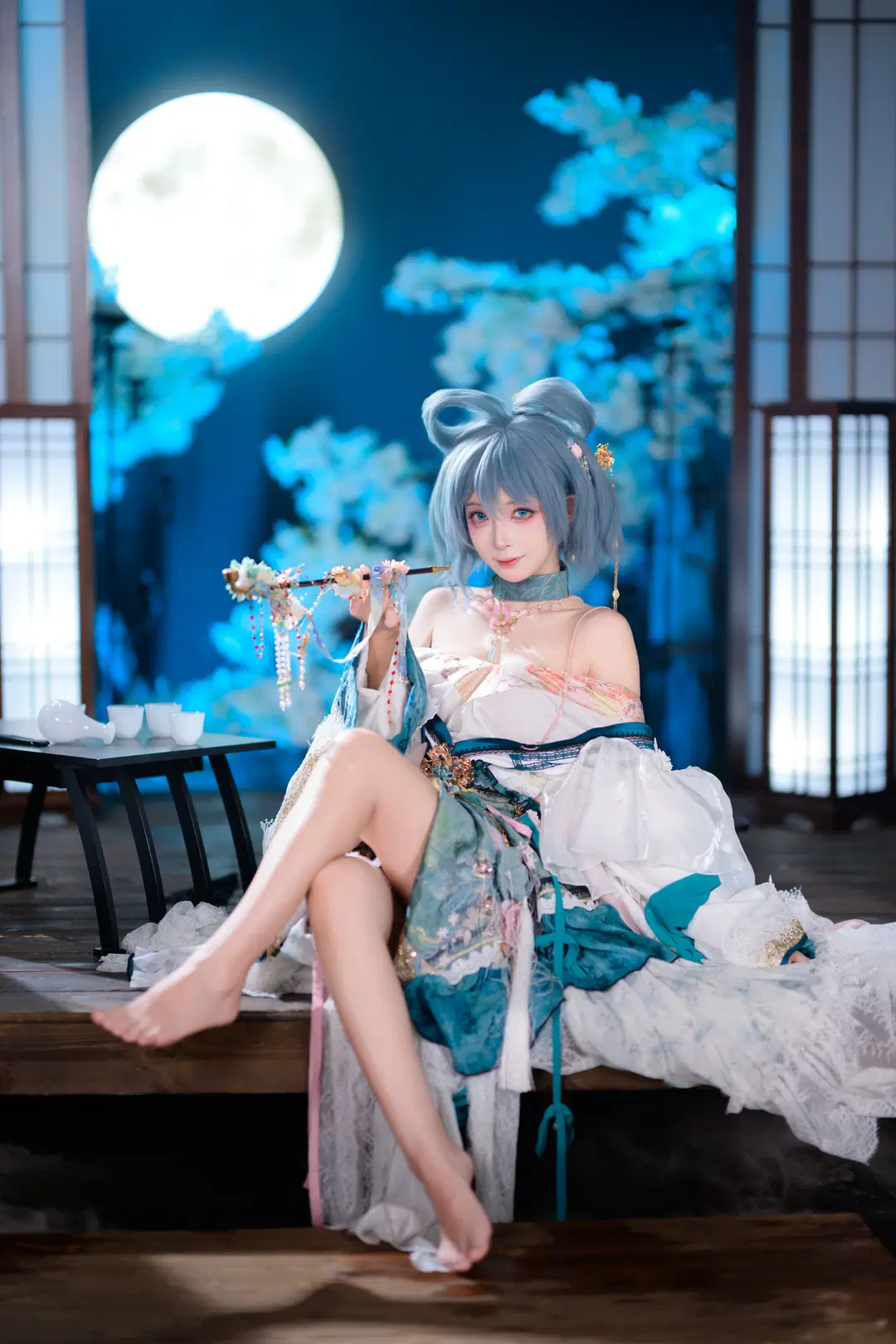 东方project, 古风cos, 霍青娥cos, 赤足, 场景摄影