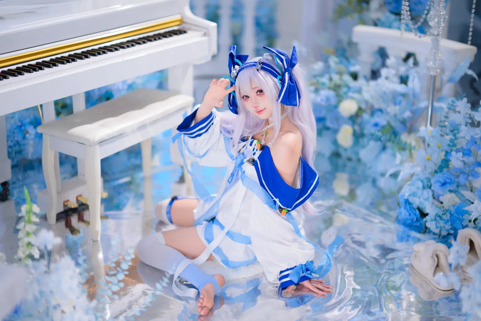 【ラフィー コスプレ】『アズールレーン』白きピアノと蒼い花海の巡り逢い - 银河天路 - 11枚目