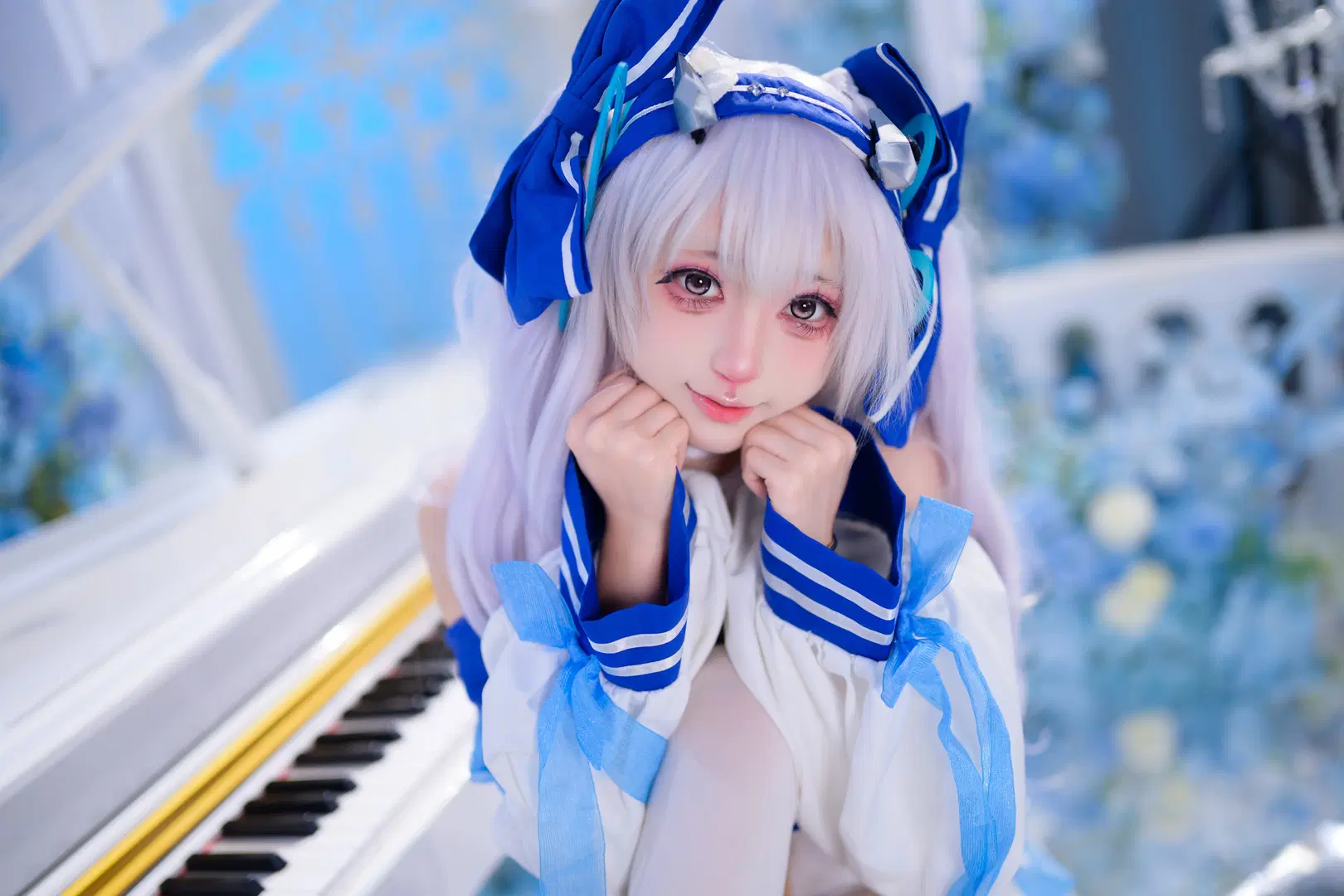 【ラフィー コスプレ】『アズールレーン』白きピアノと蒼い花海の巡り逢い - 银河天路 - 12枚目