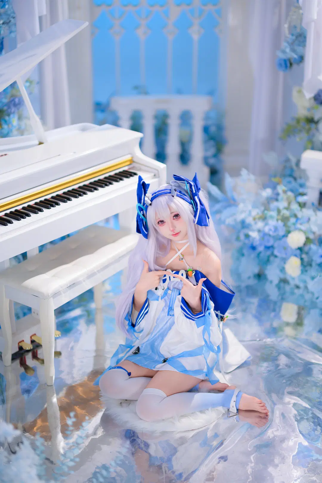 【ラフィー コスプレ】『アズールレーン』白きピアノと蒼い花海の巡り逢い - 银河天路 - 3枚目
