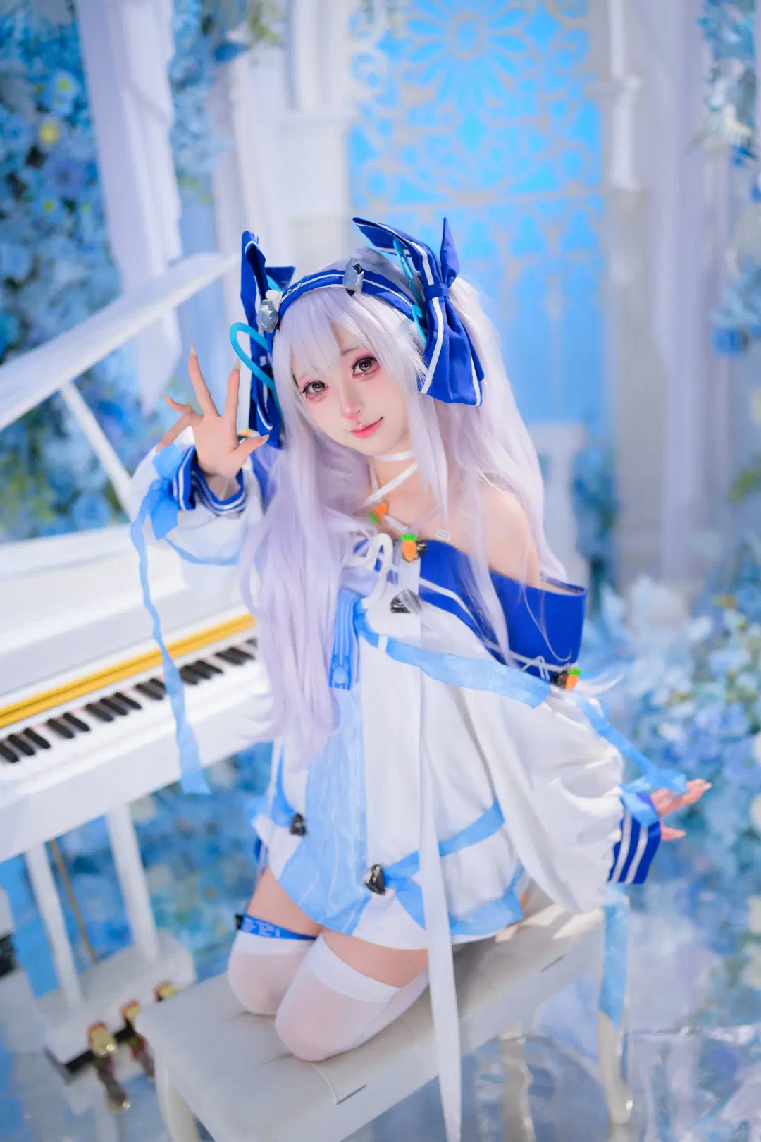 【ラフィー コスプレ】『アズールレーン』白きピアノと蒼い花海の巡り逢い - 银河天路 - 4枚目