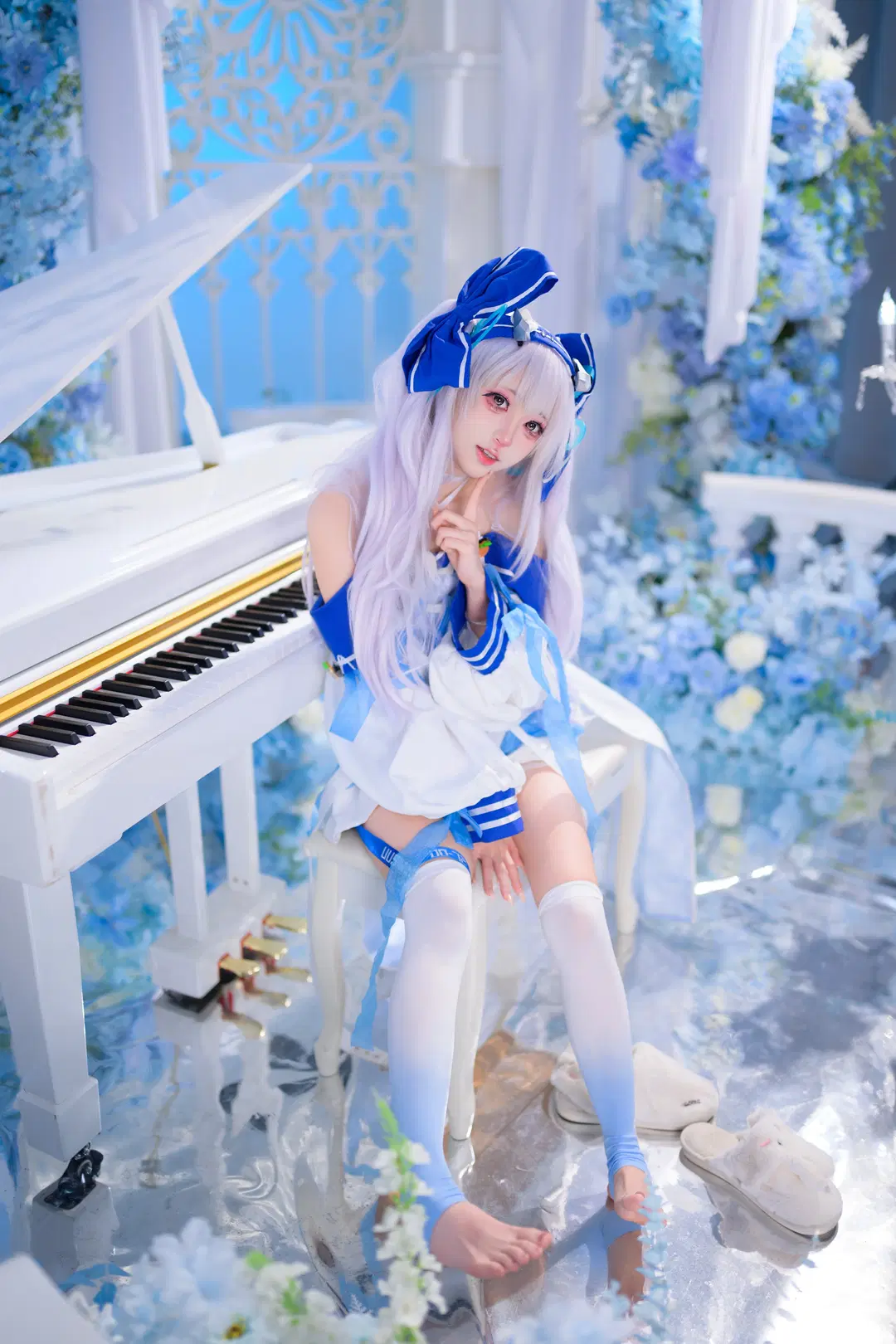 【ラフィー コスプレ】『アズールレーン』白きピアノと蒼い花海の巡り逢い - 银河天路 - 6枚目