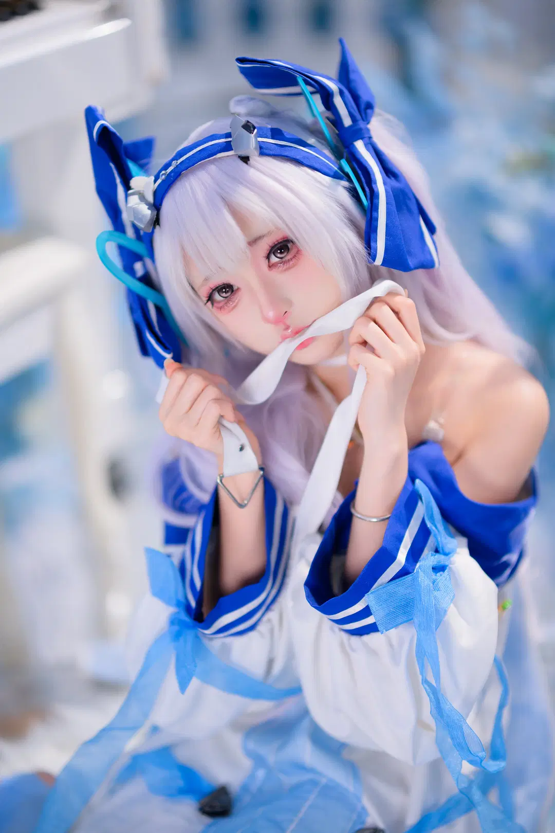【ラフィー コスプレ】『アズールレーン』白きピアノと蒼い花海の巡り逢い - 银河天路 - 8枚目