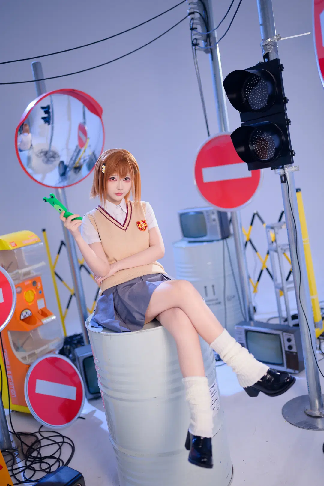 二次元撮影, イベント写真, とある科学の超電磁砲, 御坂美琴 コスプレ, 白のルーズソックス