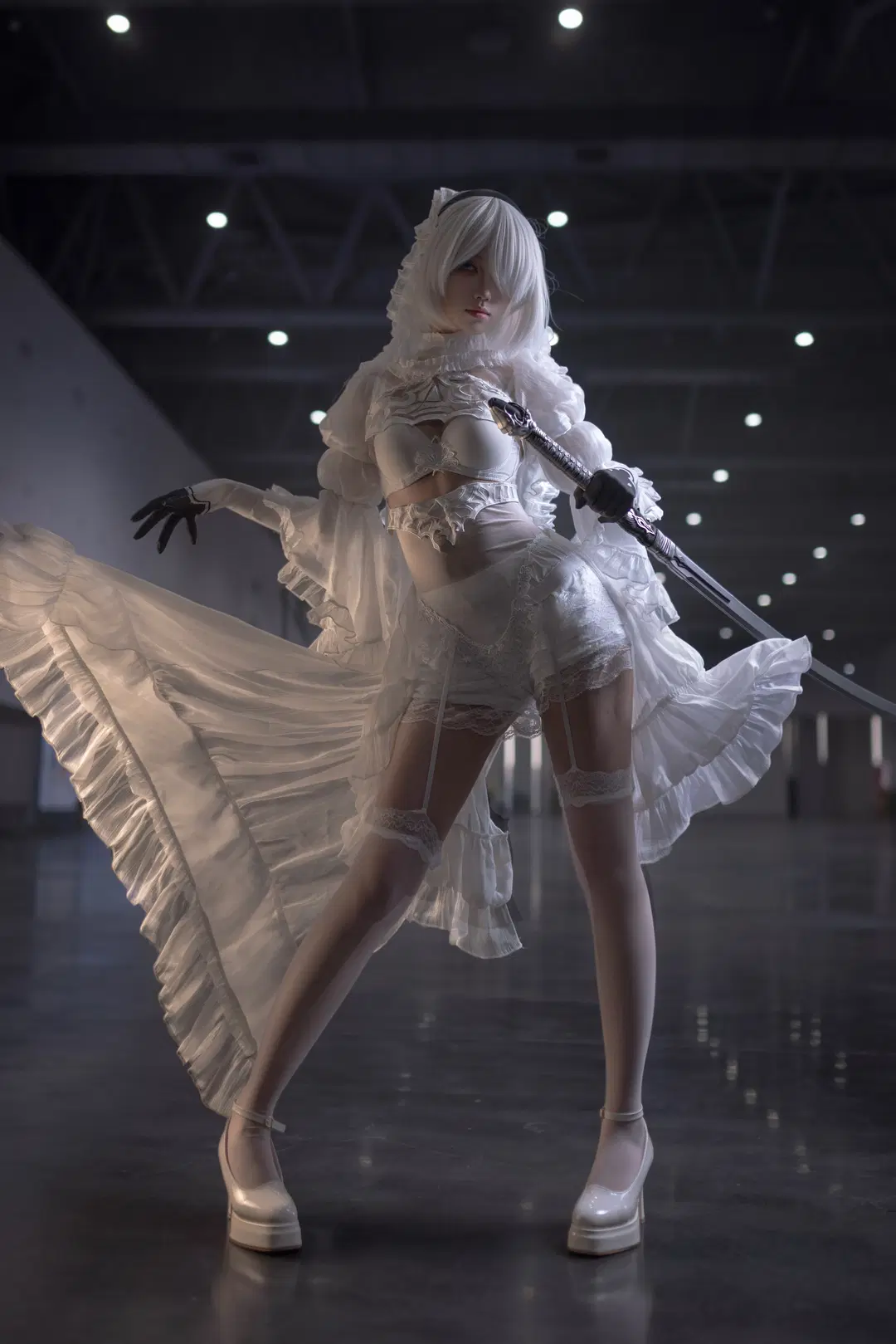 cosplay, 二次元摄影, 尼尔机械纪元, 白丝, 2Bcos