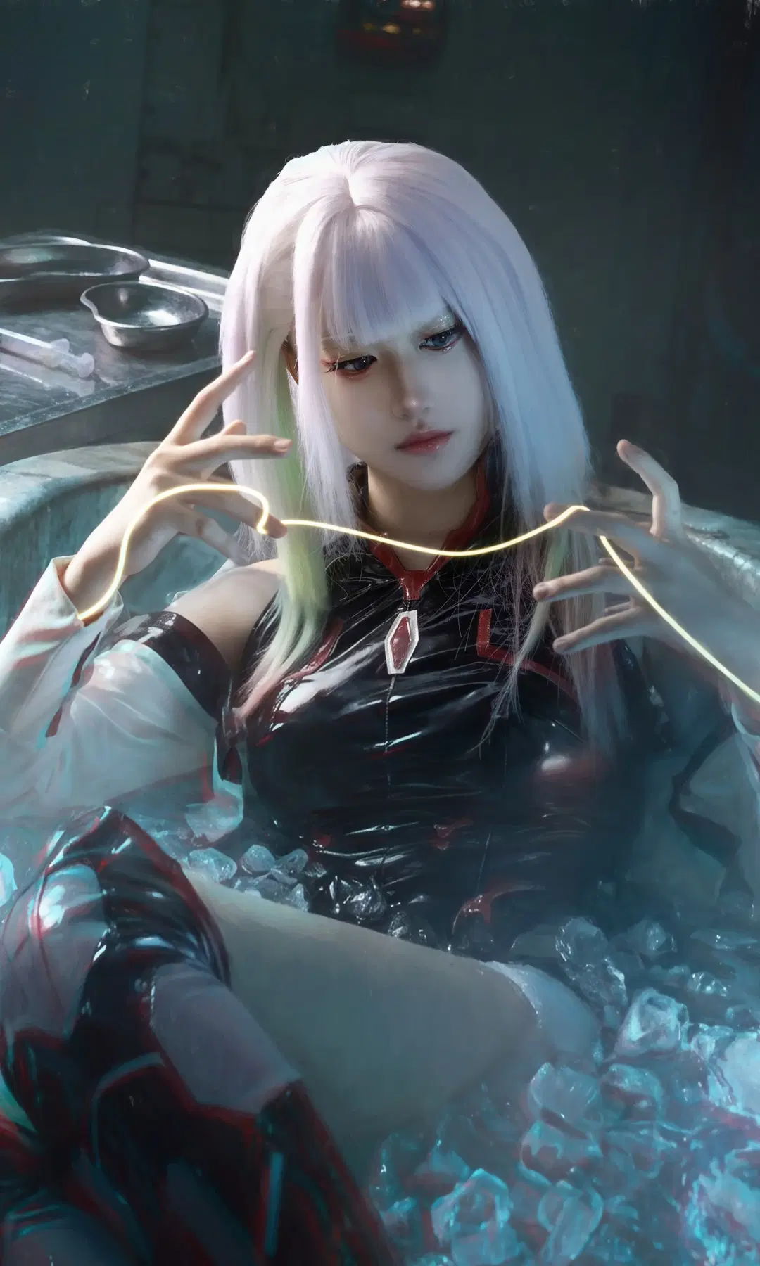 [Lucy cosplay] Cyberpunk: Edgerunners: Ice and Light in the Netrunner Tub by 猫的薛定谔 - Image 2