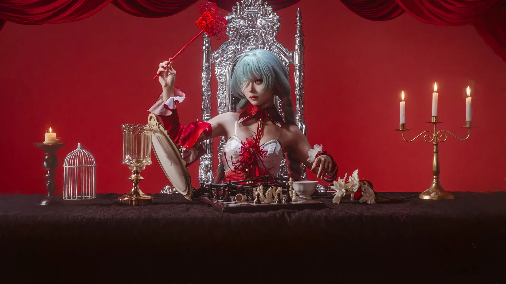 【フローヴァ コスプレ】『鳴潮』赤と黒が織りなす華麗なるゴシック風の世界 - 猫的薛定谔 - 2枚目
