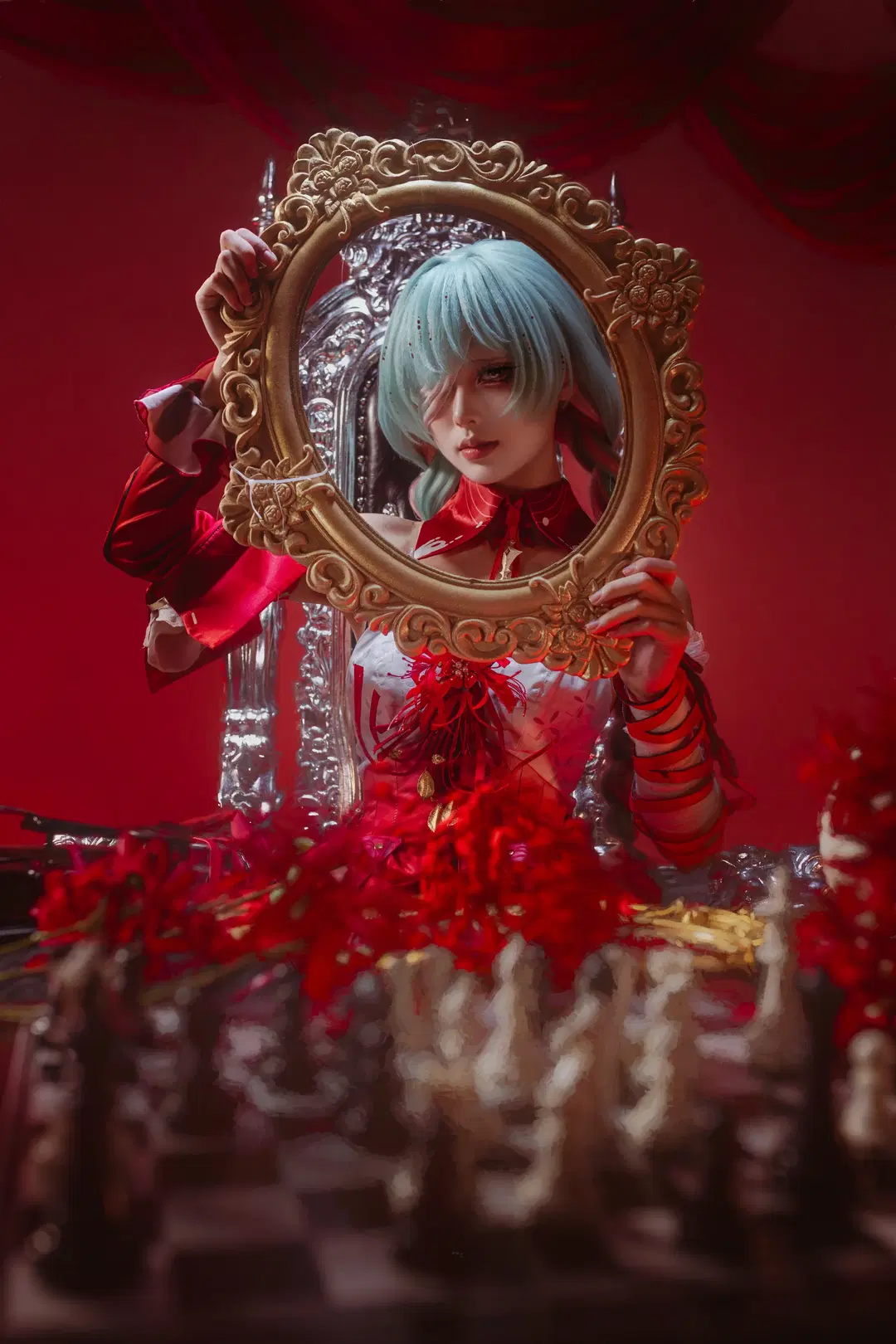 【フローヴァ コスプレ】『鳴潮』赤と黒が織りなす華麗なるゴシック風の世界 - 猫的薛定谔 - 4枚目