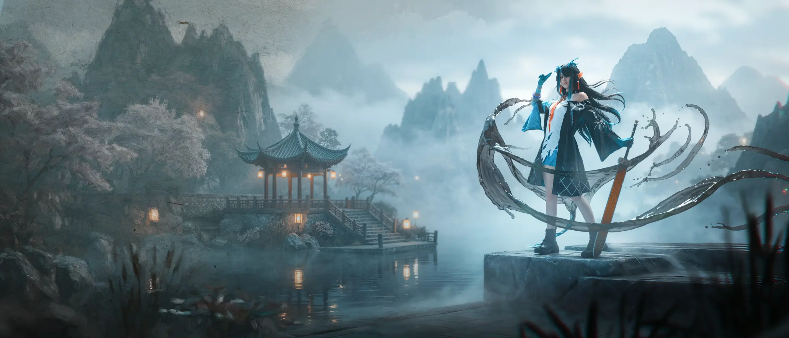 【Dusk cosplay】Arknights: An Ink Wash Style Maiden of the Sui Clan in Traditional Chinese Style Cosplay by 猫的薛定谔 - Image 2