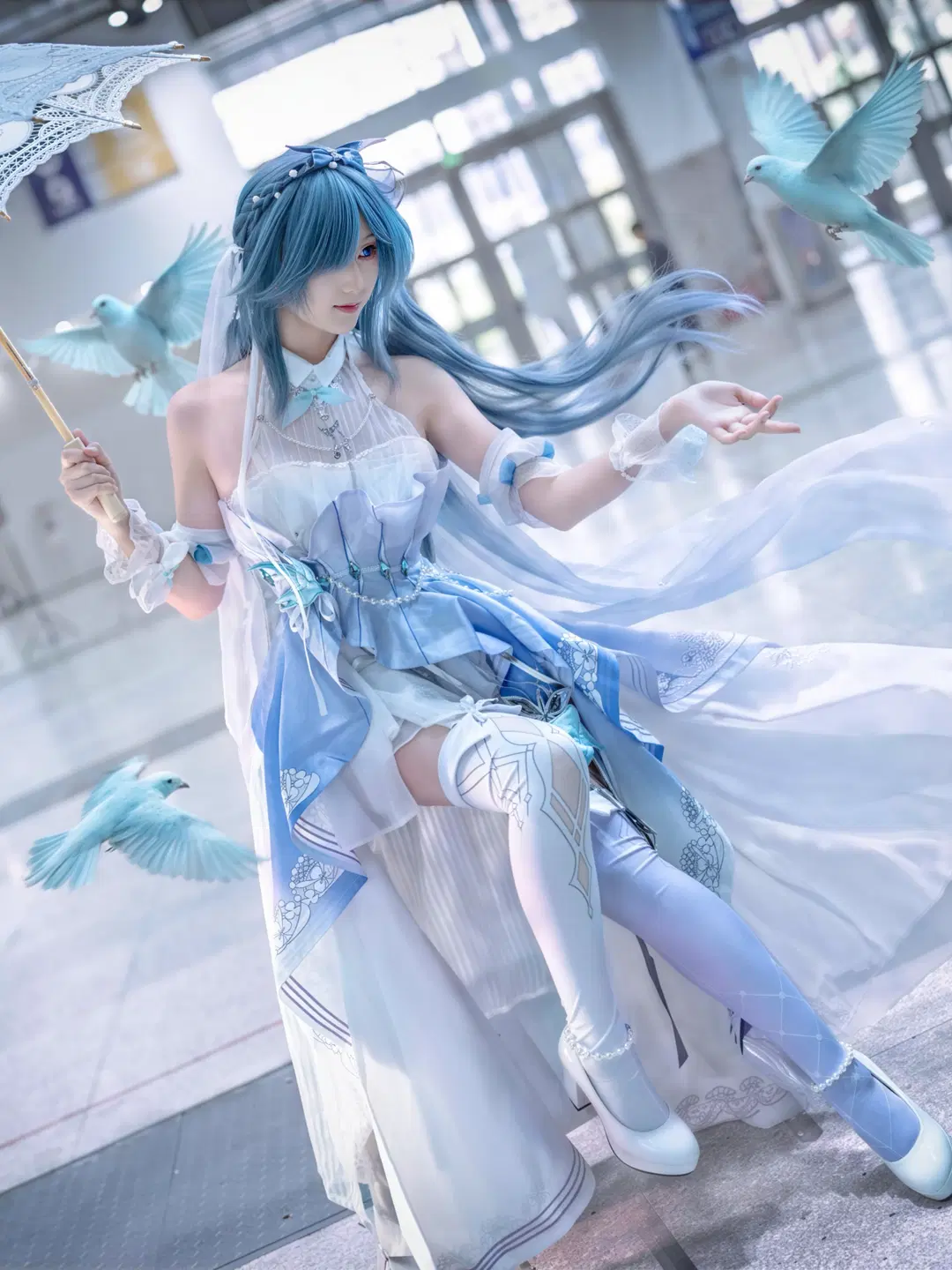 Honkai Impact 3rd, Fu Hua cosplay, Cosplay event photos, Azure Court, Stockings