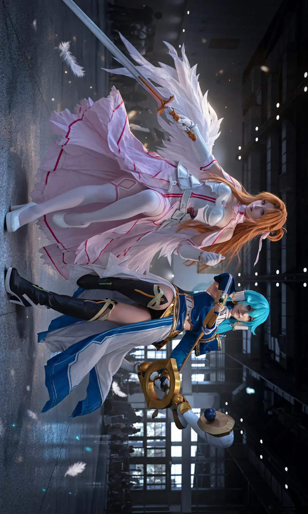 アスナ コスプレ, ソードアート・オンライン, 白ストッキング, コスプレ会場写真, シノンコスプレ