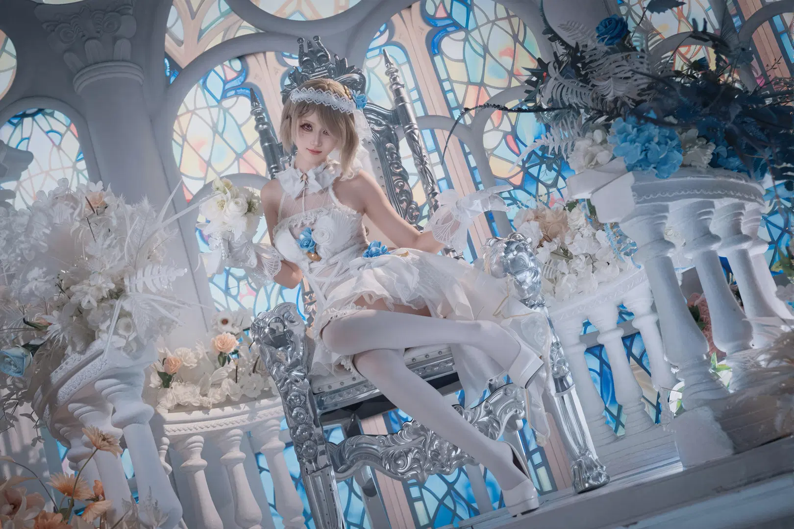 崩壊 3rd, 白ストッキング, コスプレ撮影, リタ・ロスヴァイセコスプレ, 薔薇の誓い