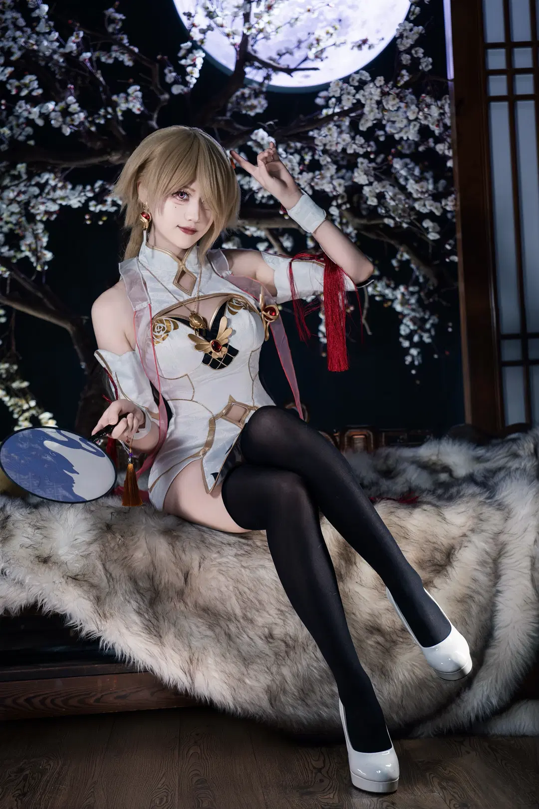 Honkai Impact 3rd, miHoYo, Black stockings, Rita cosplay, Huanxisha