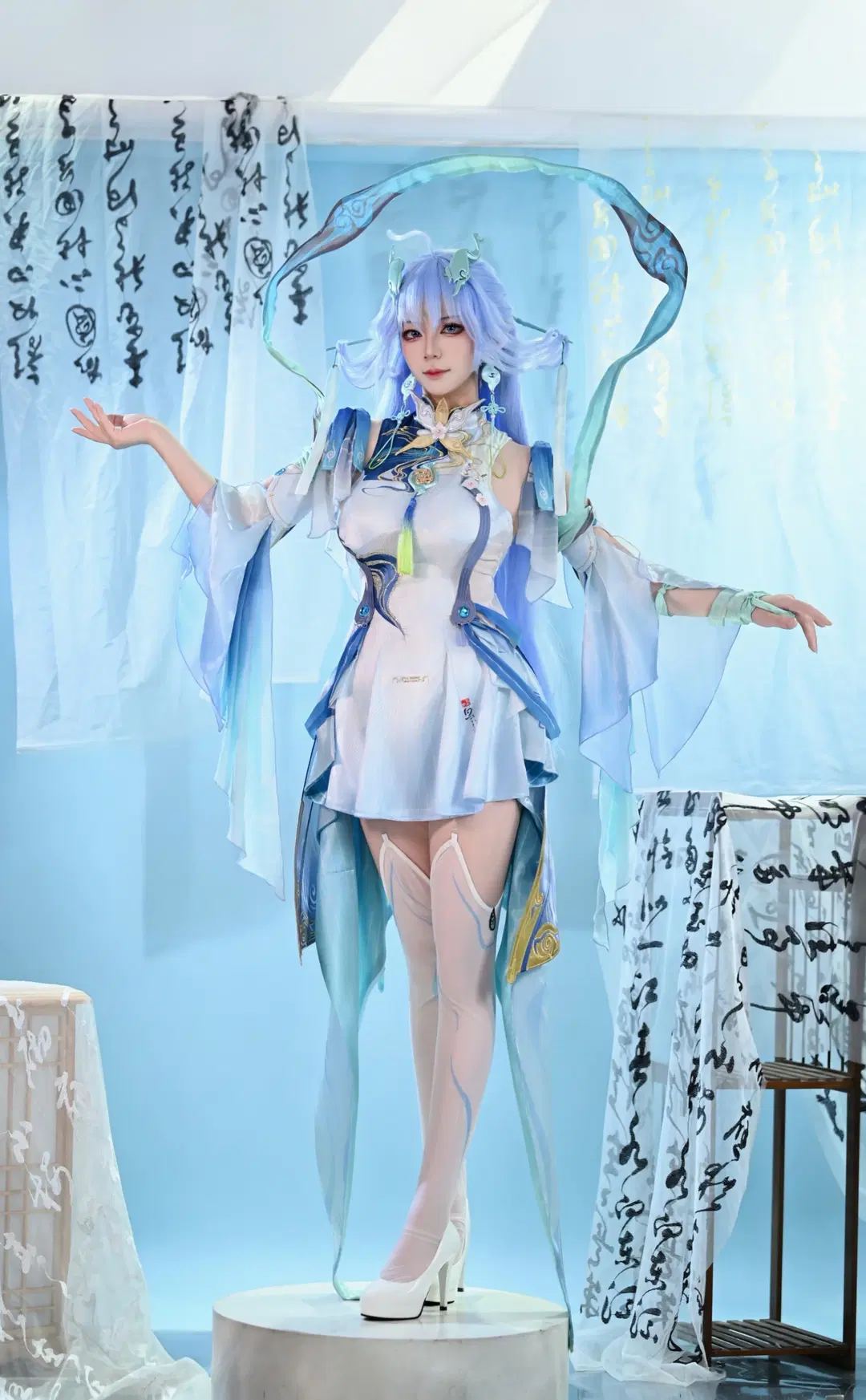 鸣潮, 鸣潮二创, 古风cos, 白丝, 清宵cos