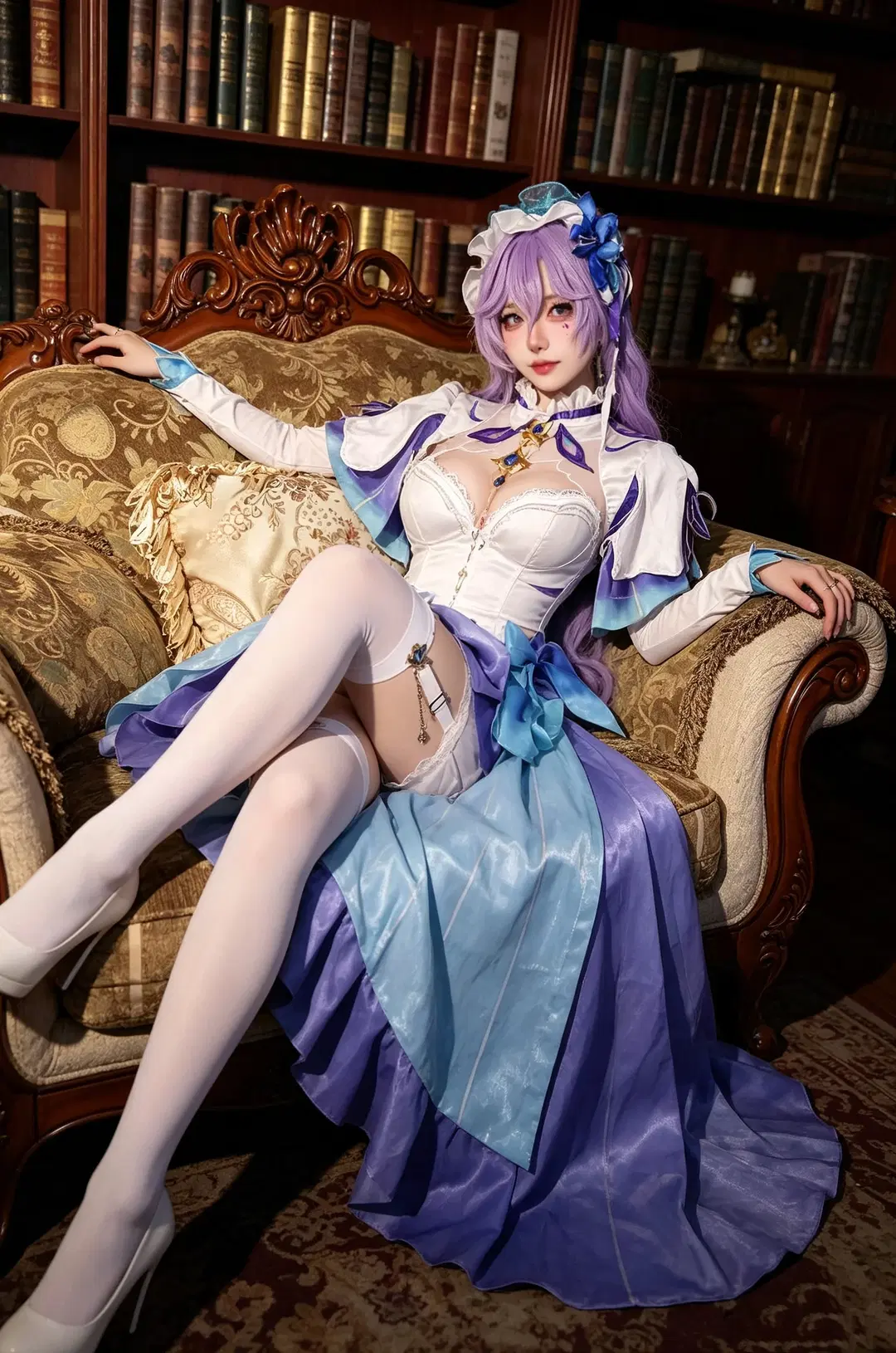 鸣潮, 二次元cosplay, 白丝, 游戏角色扮演, 坎特蕾拉cos